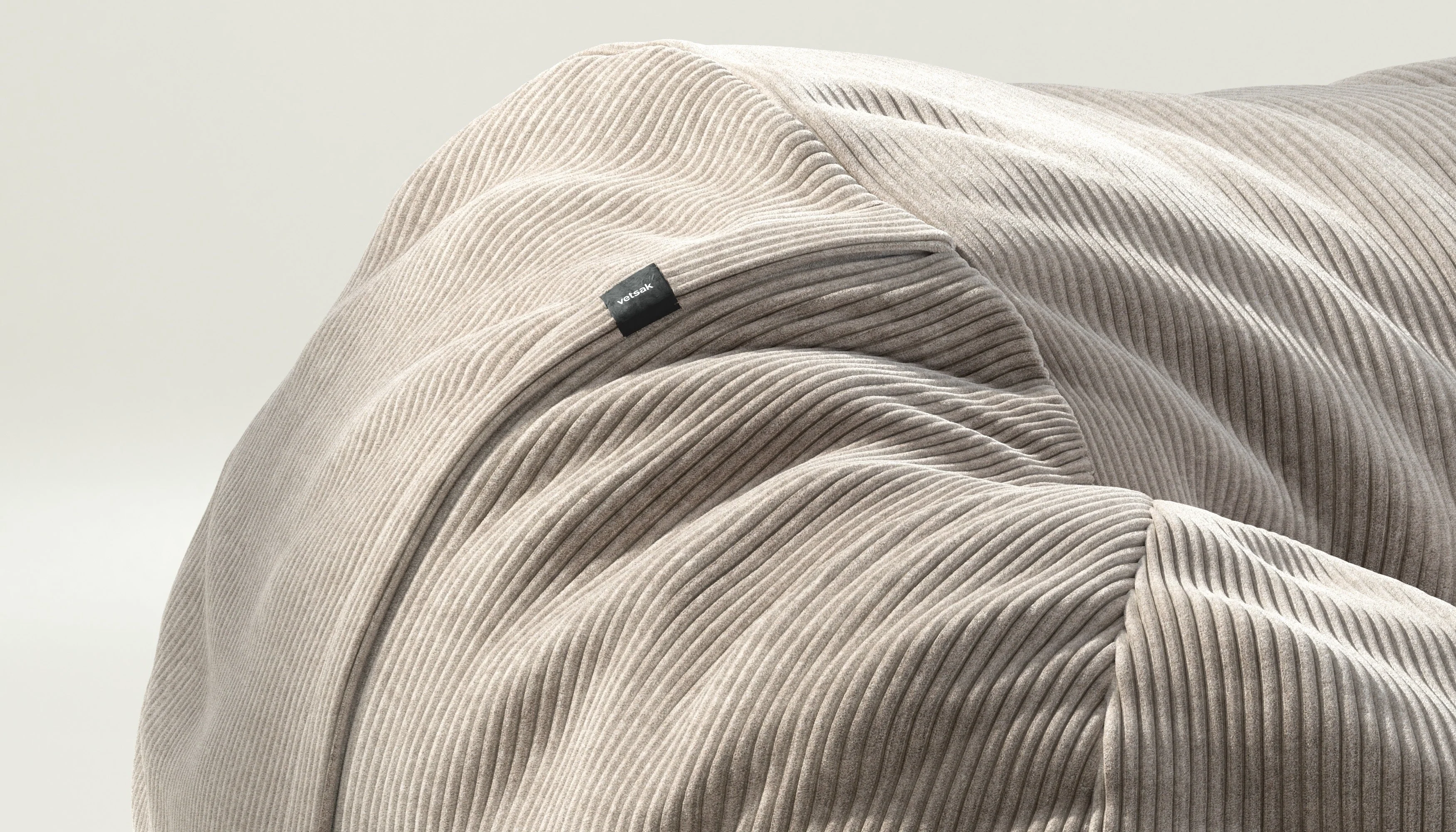 vetsak | Zitzak Large - Cord Velour - Platinum - Image 3