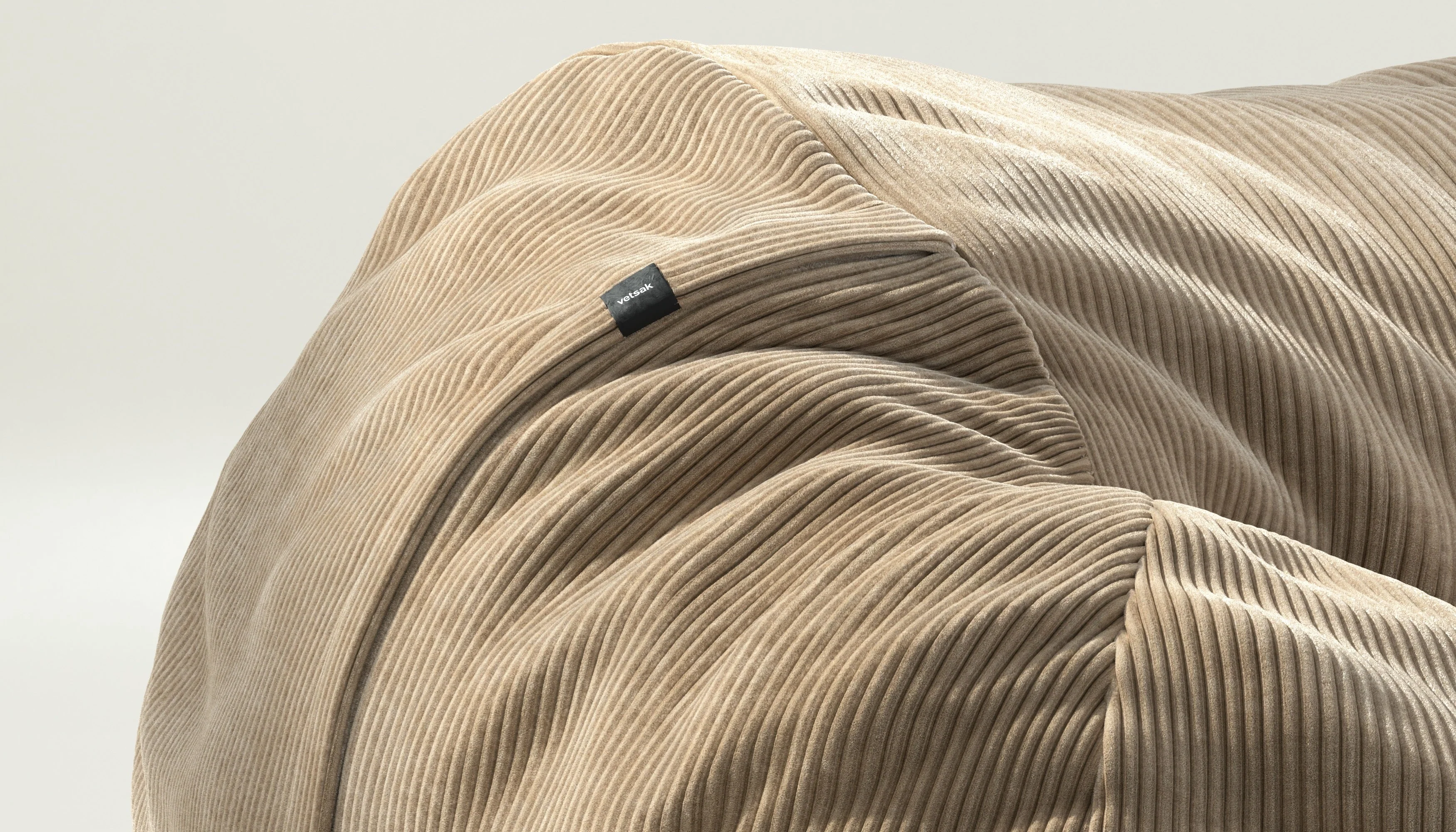 vetsak | Zitzak Large - Cord Velour - Sand - Image 3