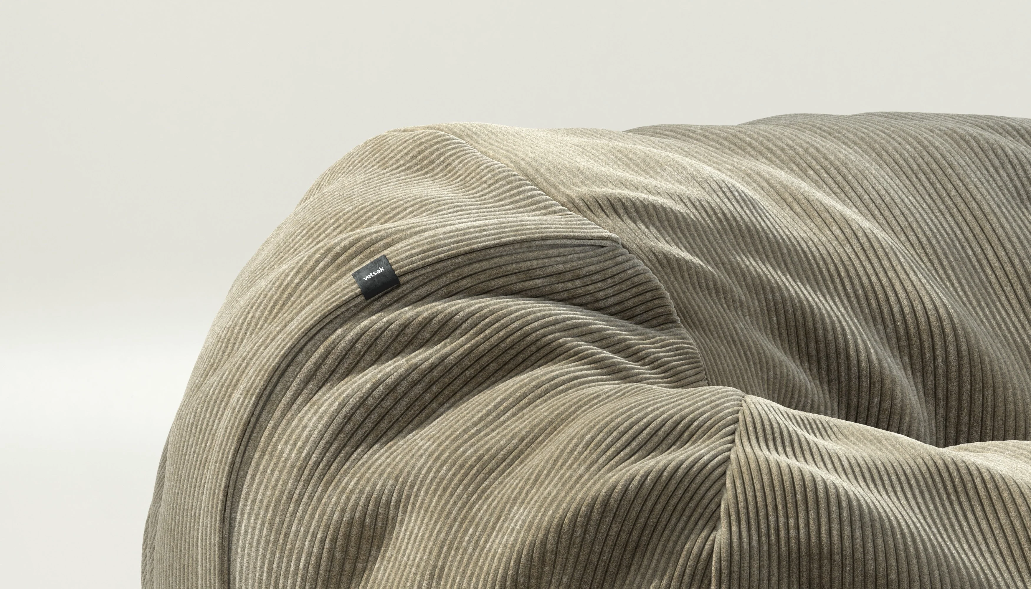 vetsak | Zitzak Medium - Cord Velour - Khaki - Image 3