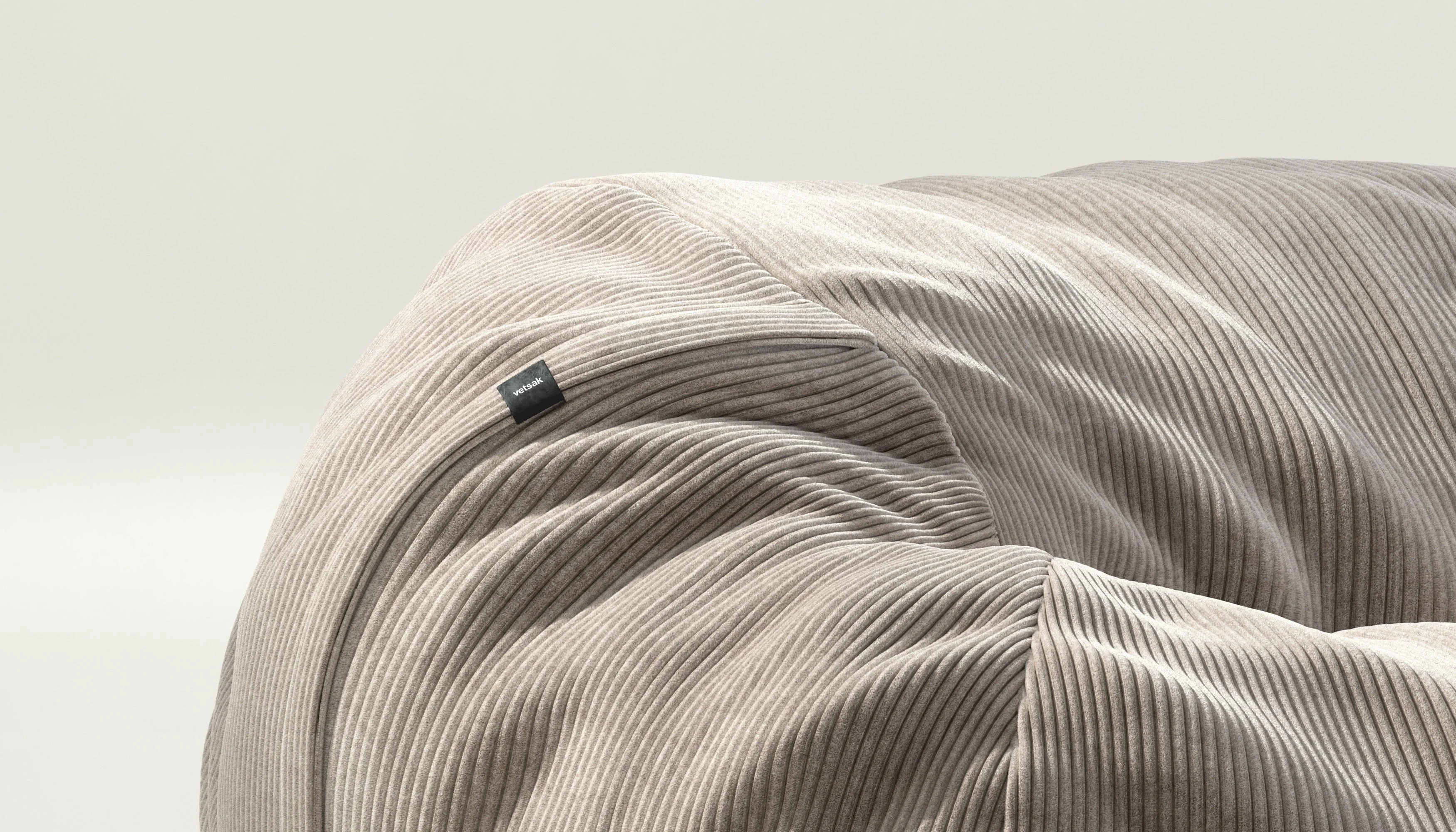 vetsak | Zitzak Medium - Cord Velour - Platinum - Image 3