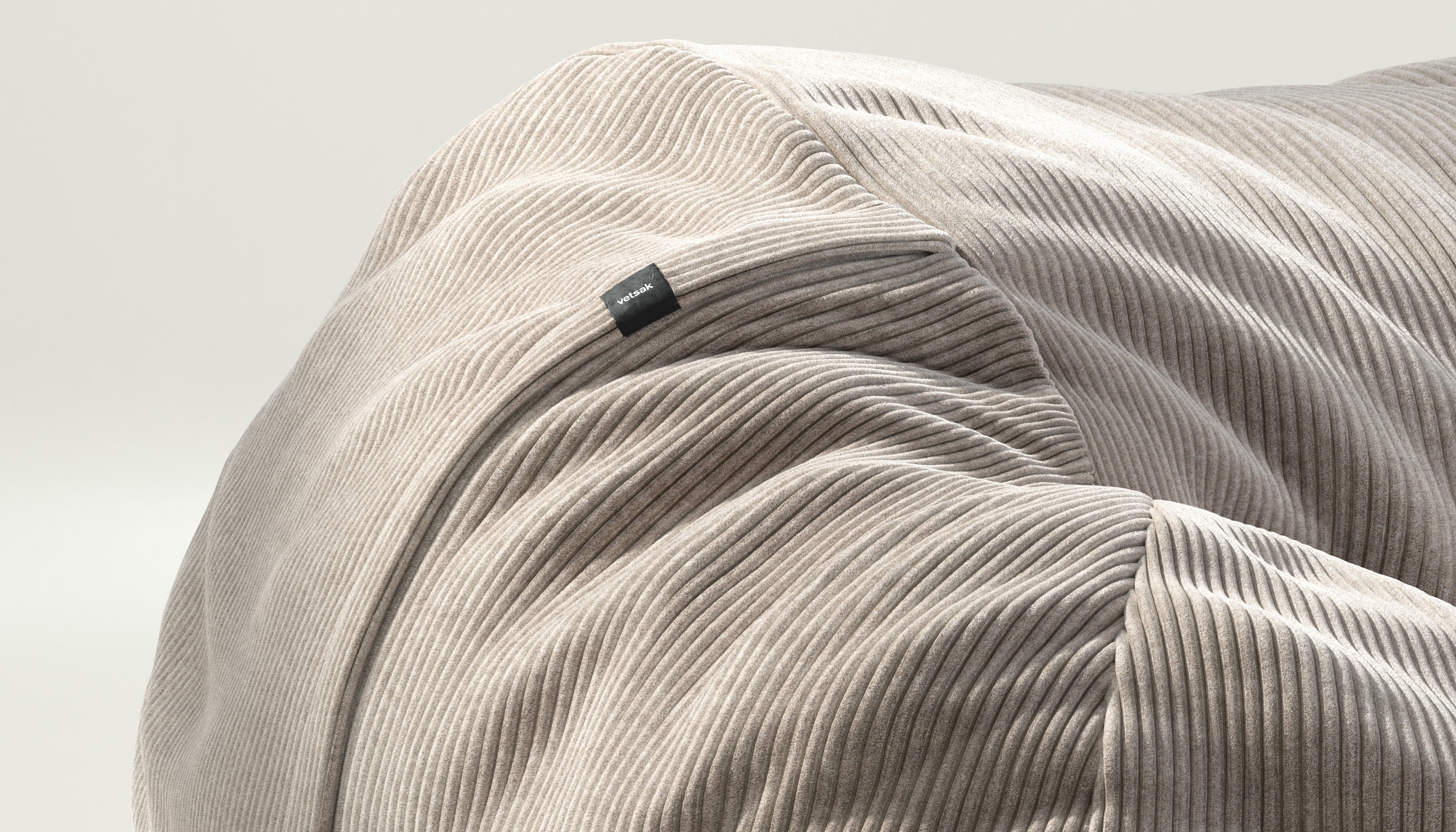vetsak | Cover Zitzak Large - Cord Velour - Platinum - Image 3
