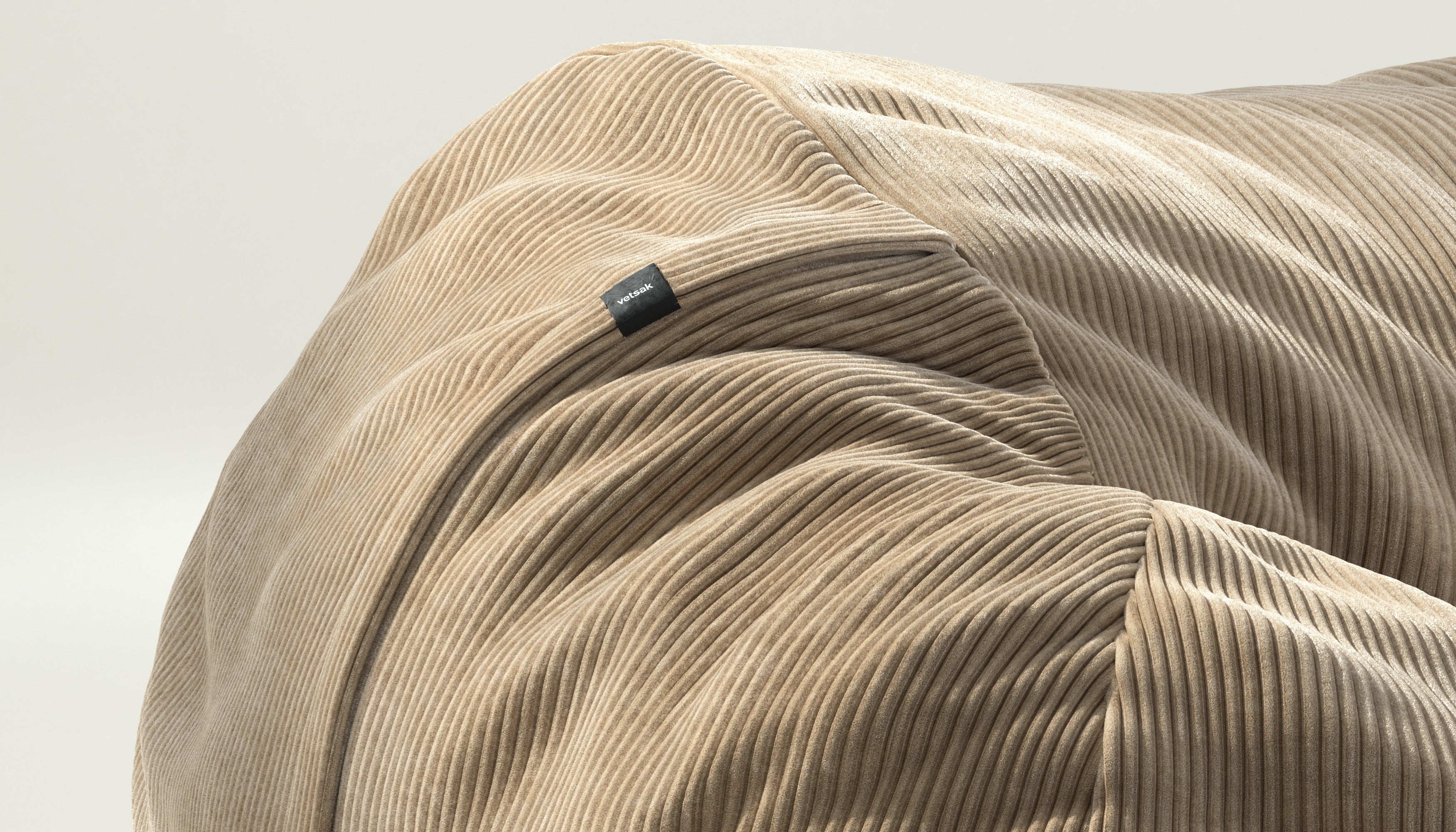 vetsak | Cover Zitzak Large - Cord Velour - Sand - Image 3