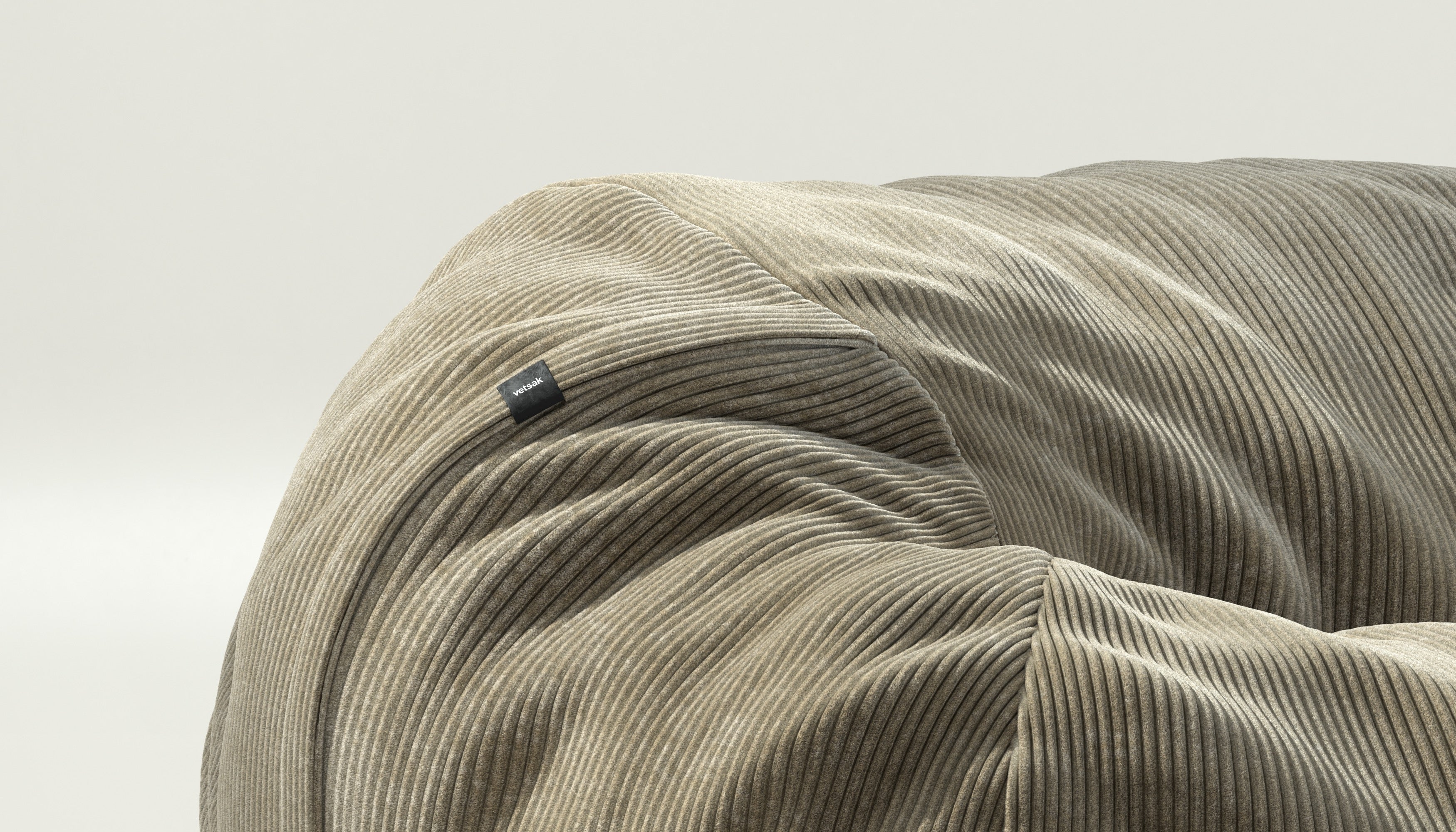 vetsak | Cover Zitzak Medium - Cord Velour - Khaki - Image 3