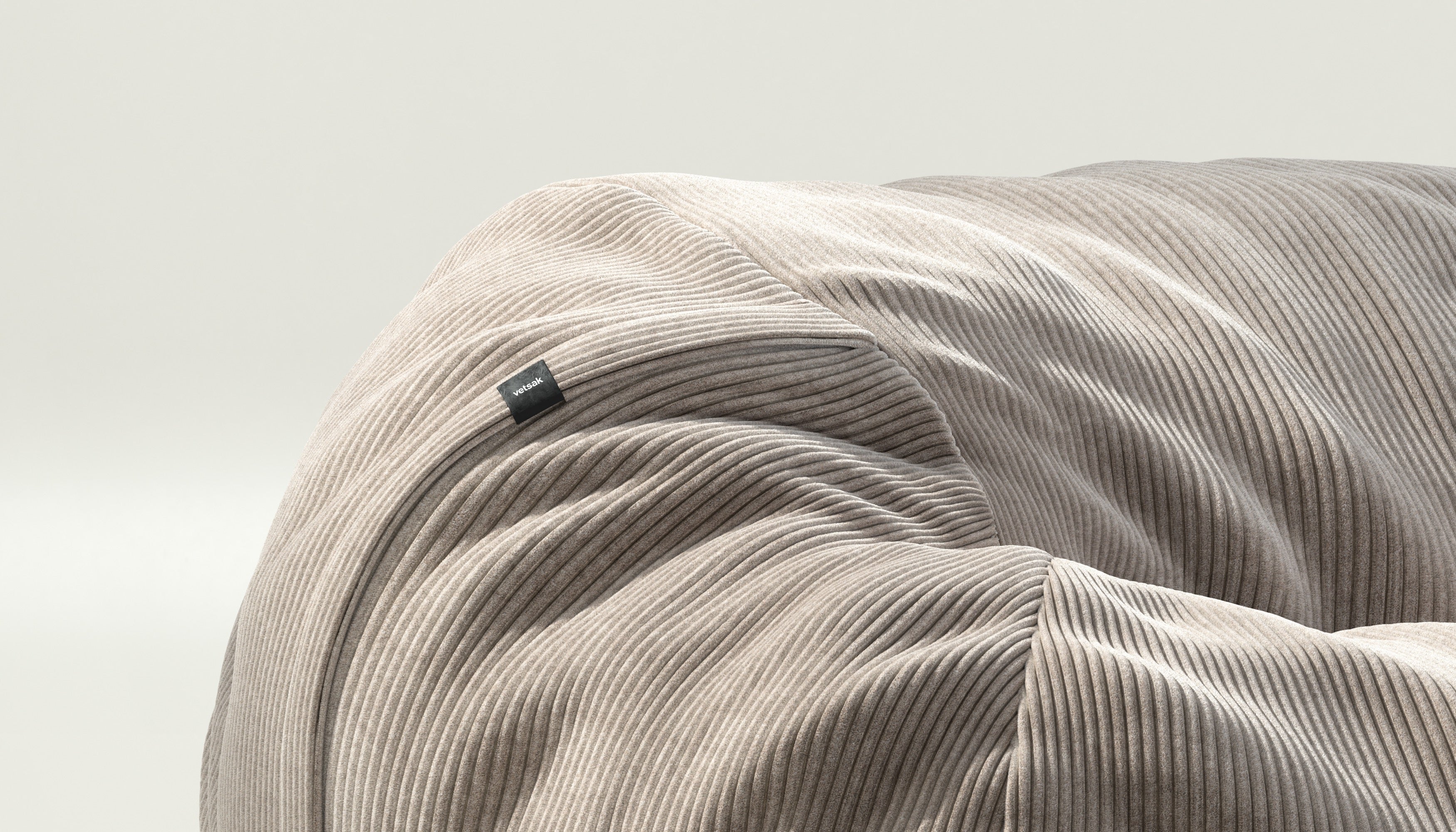 vetsak | Cover Zitzak Medium - Cord Velour - Platinum - Image 3