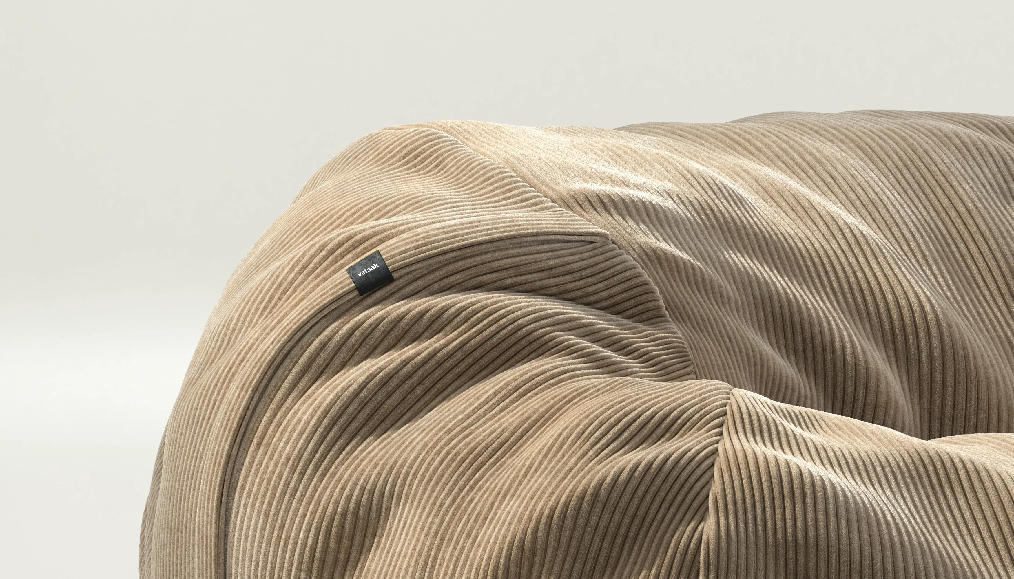vetsak | Cover Zitzak Medium - Cord Velour - Sand - Image 3