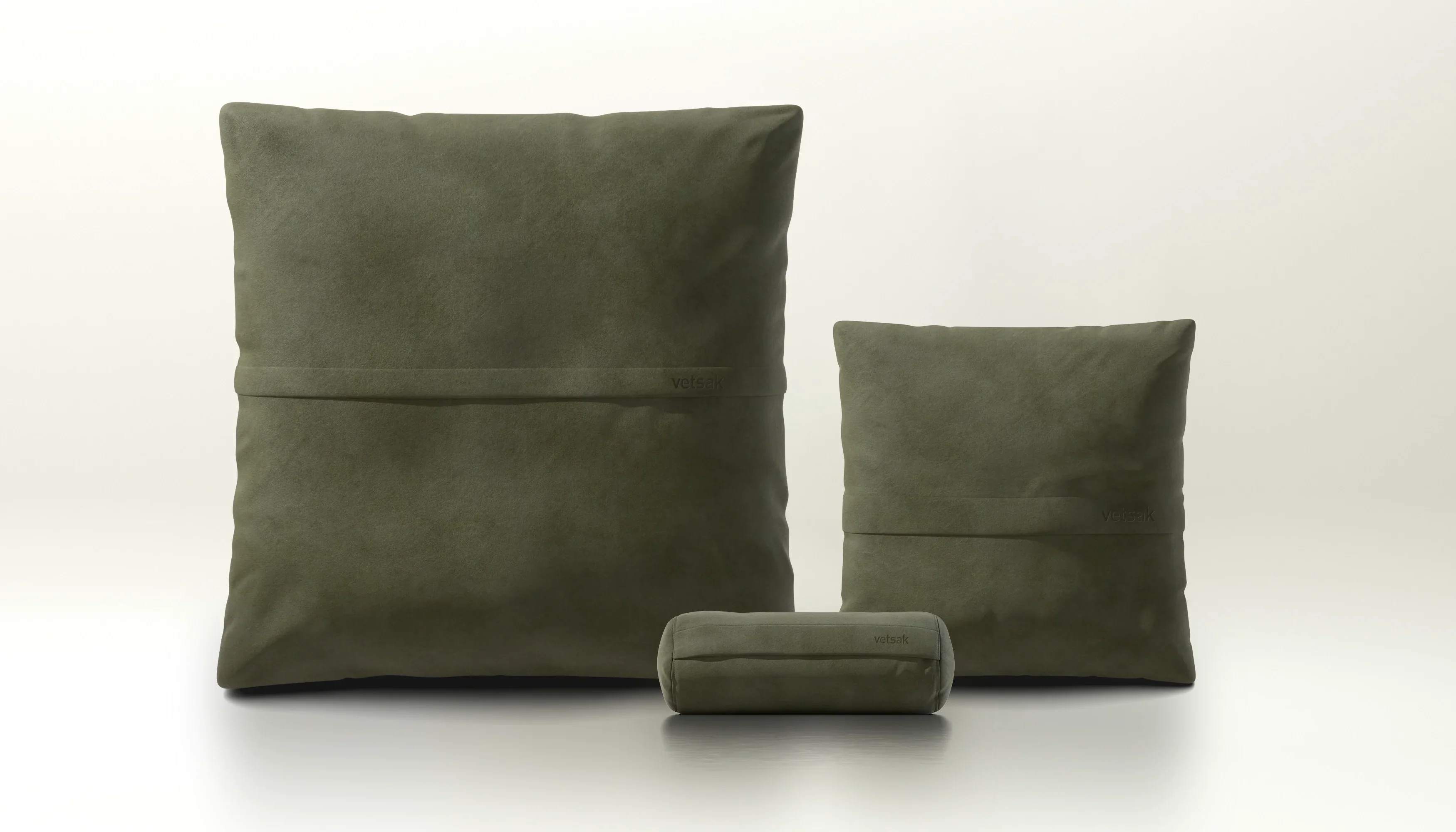 Pillow Set 2 - Leather - Olive