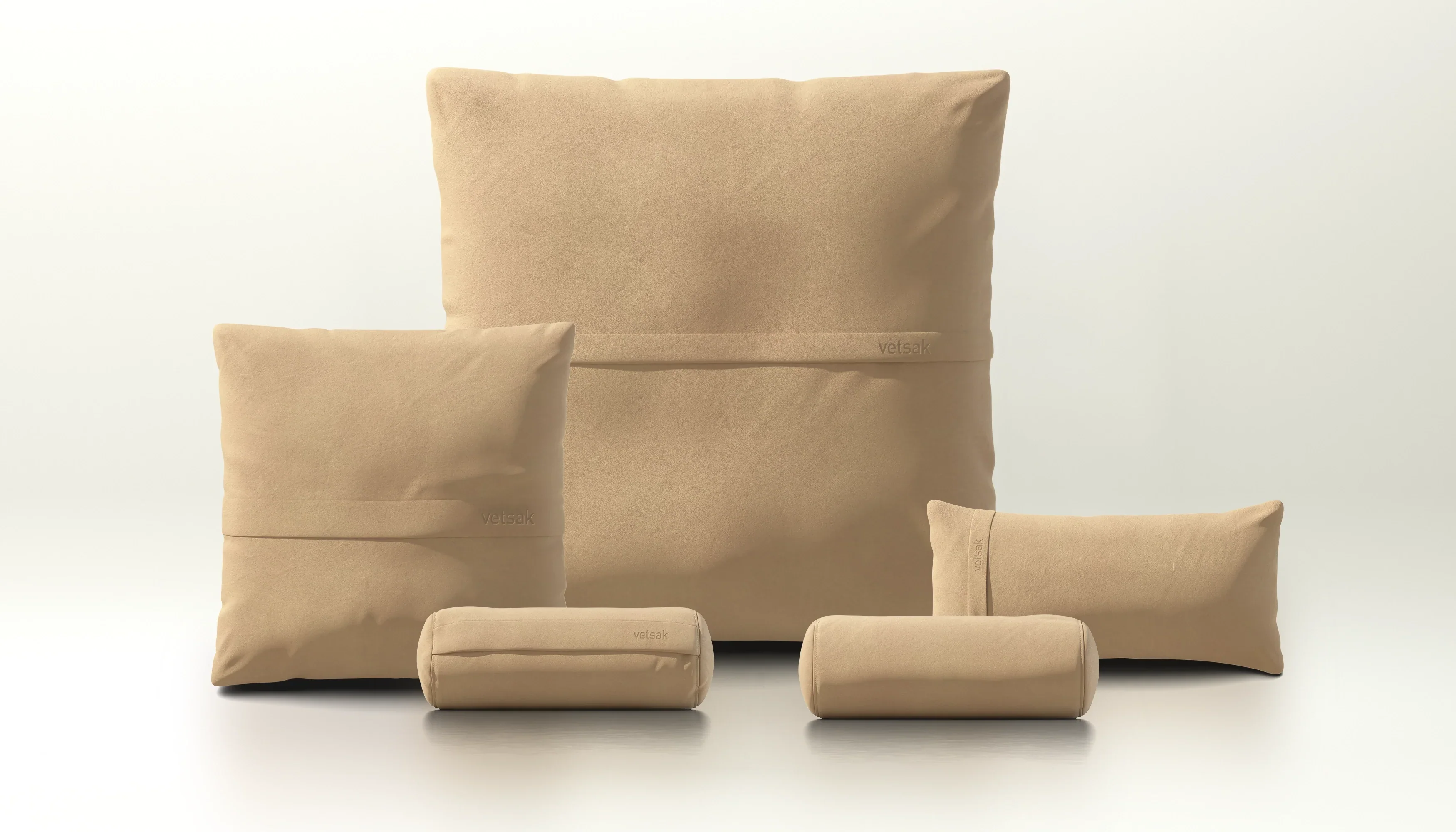 Pillow Set 4 - Leather - Beige