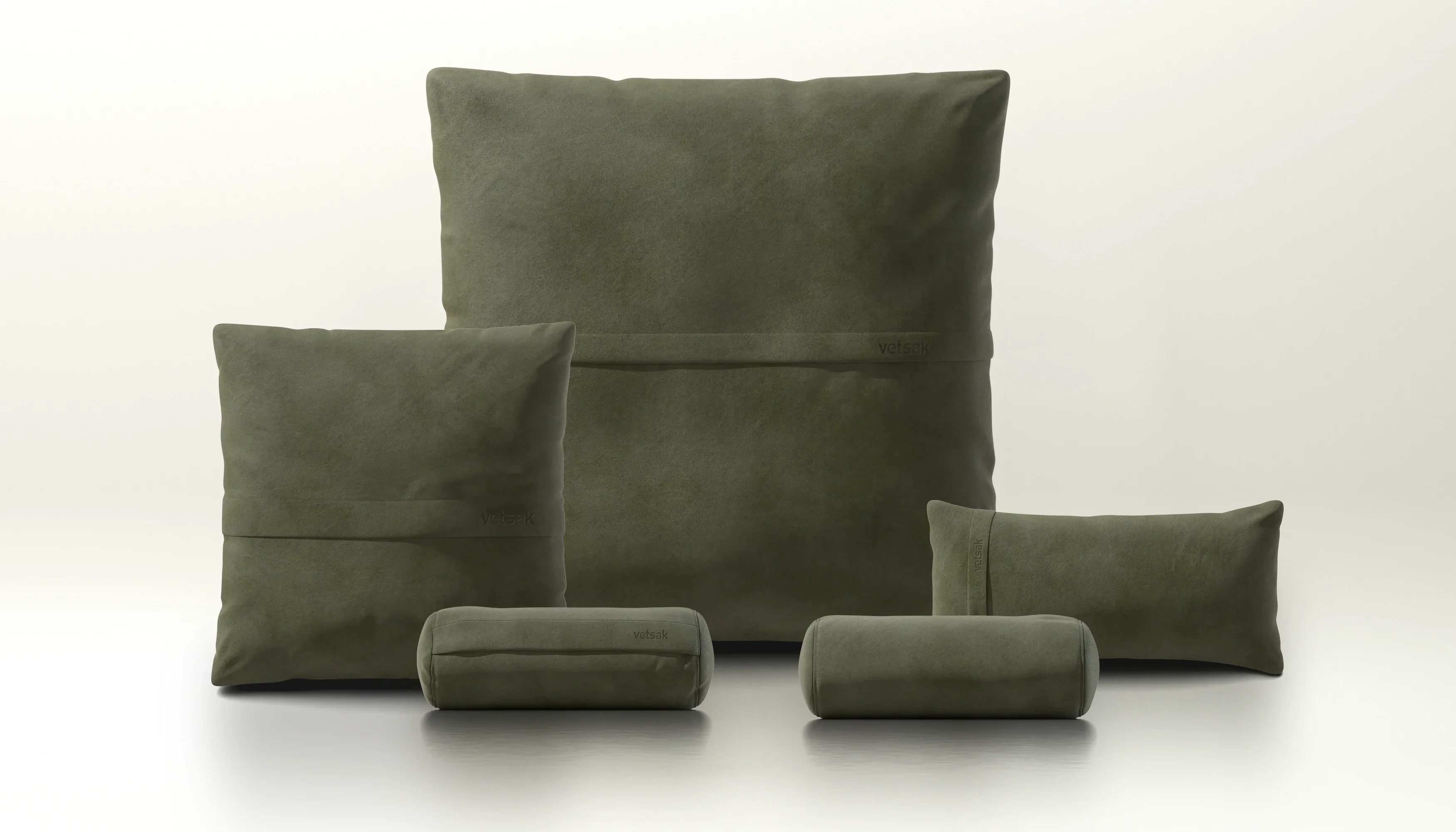 Pillow Set 4 - Leather - Olive