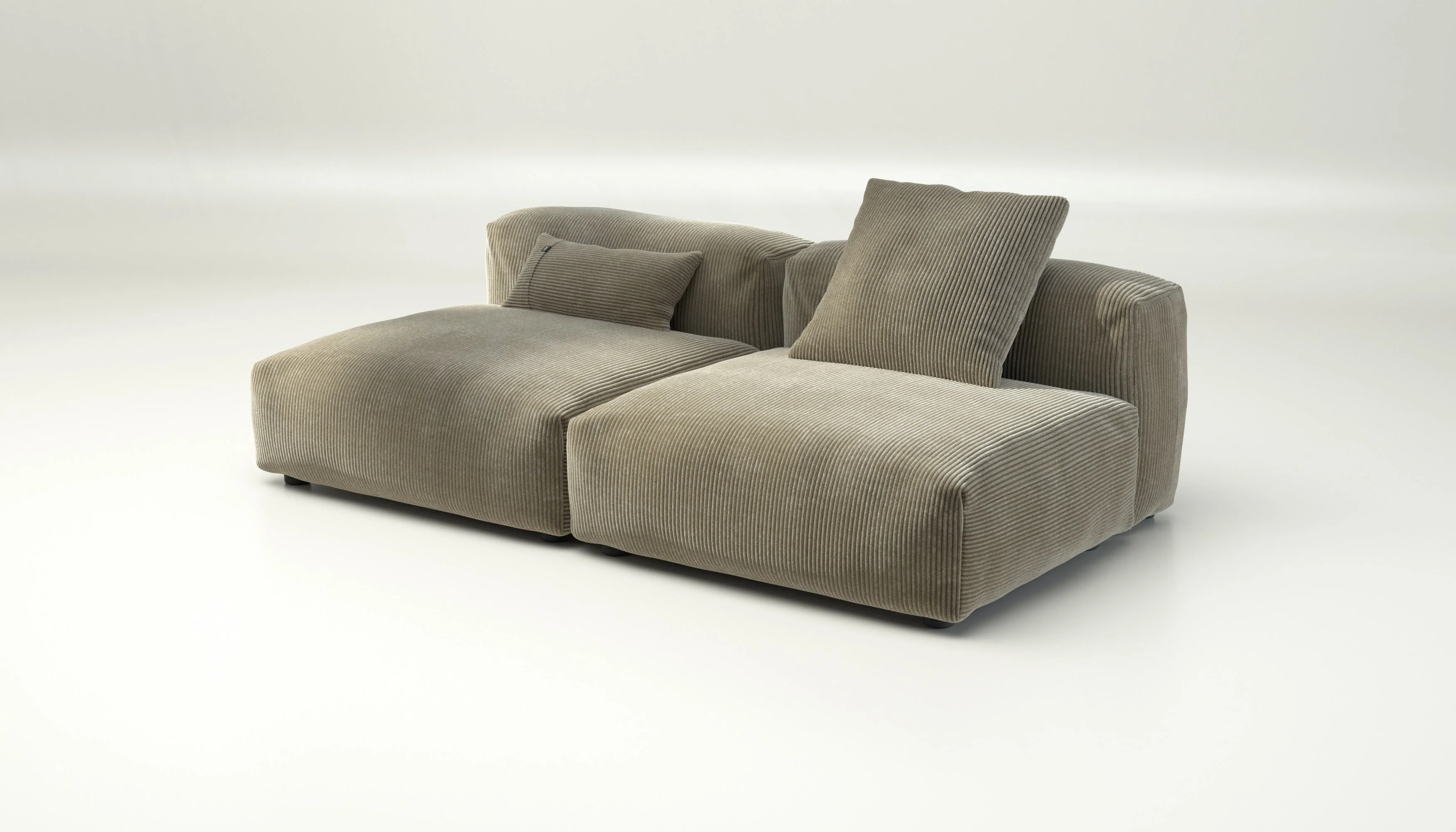 vetsak | Sofa Set 01 Large - Cord Velour - Khaki | Modulaire Sofa | 3.5 Zits - Image 3