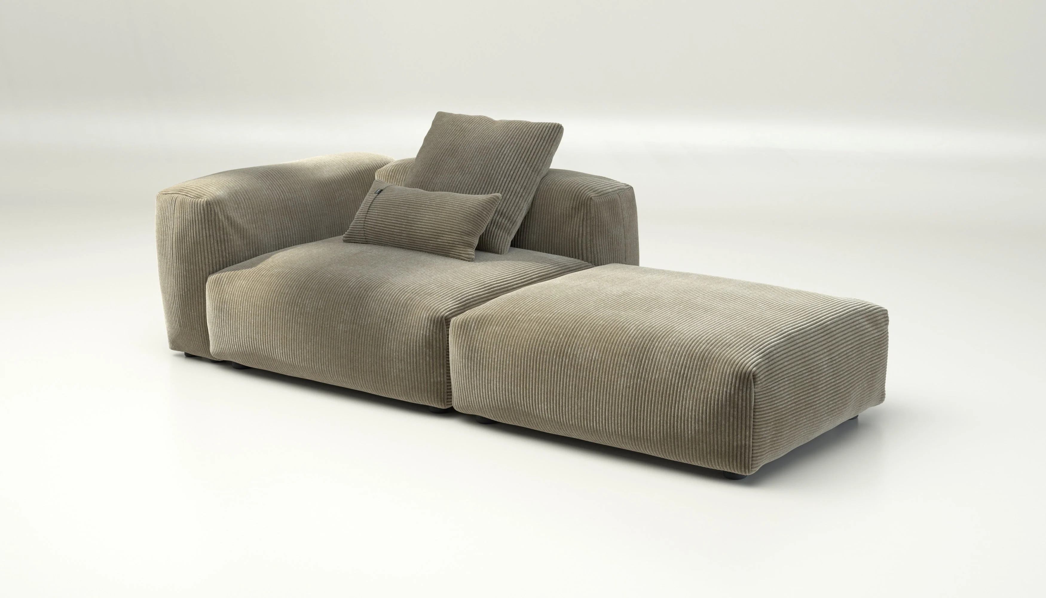 vetsak | Sofa Set 01 Large - Cord Velour - Khaki | Modulaire Sofa | 3.5 Zits - Image 4