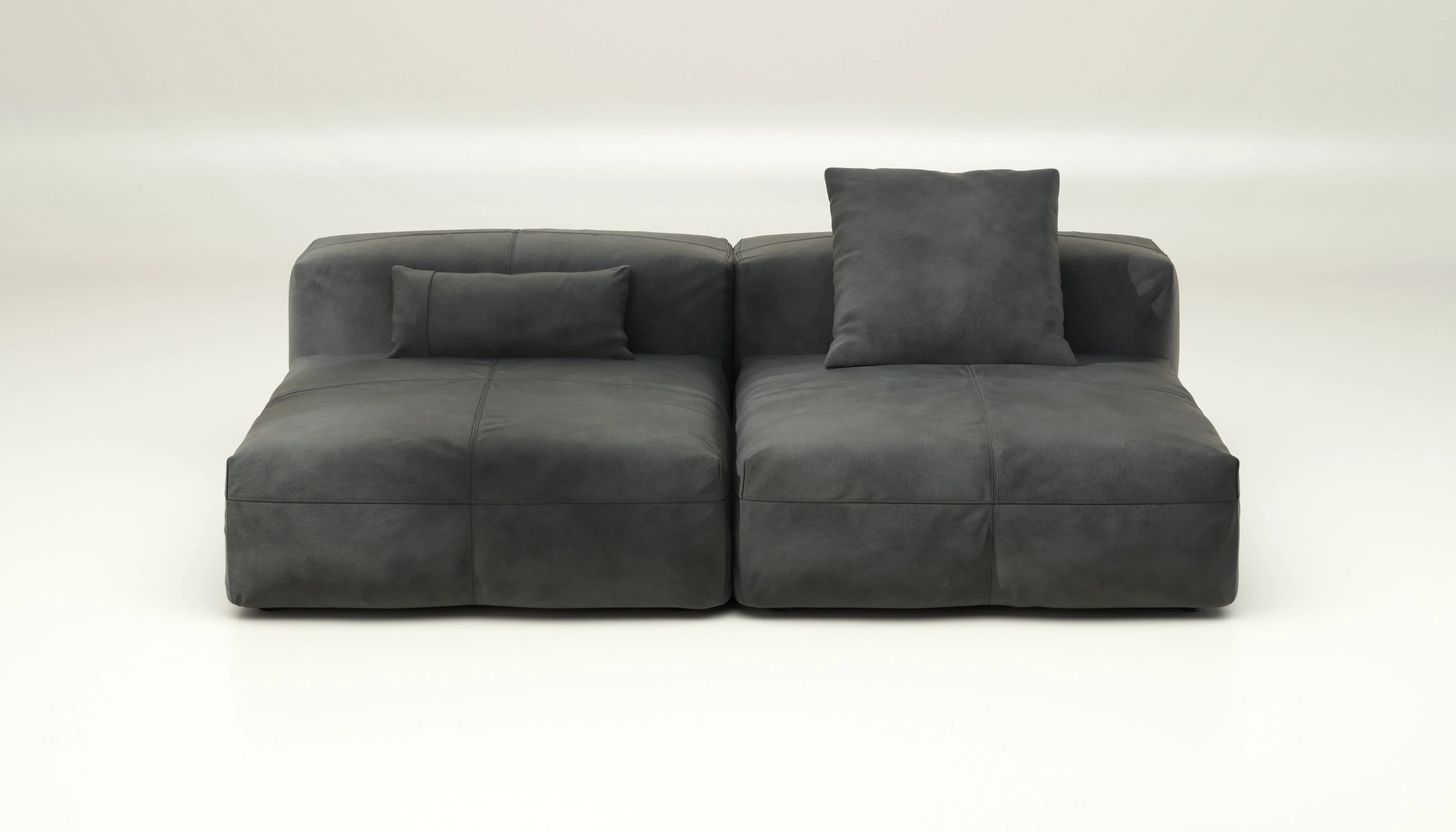 vetsak | Sofa Set 01 Large - Leather - Dark Grey | Modulaire Sofa | 3.5 Zits