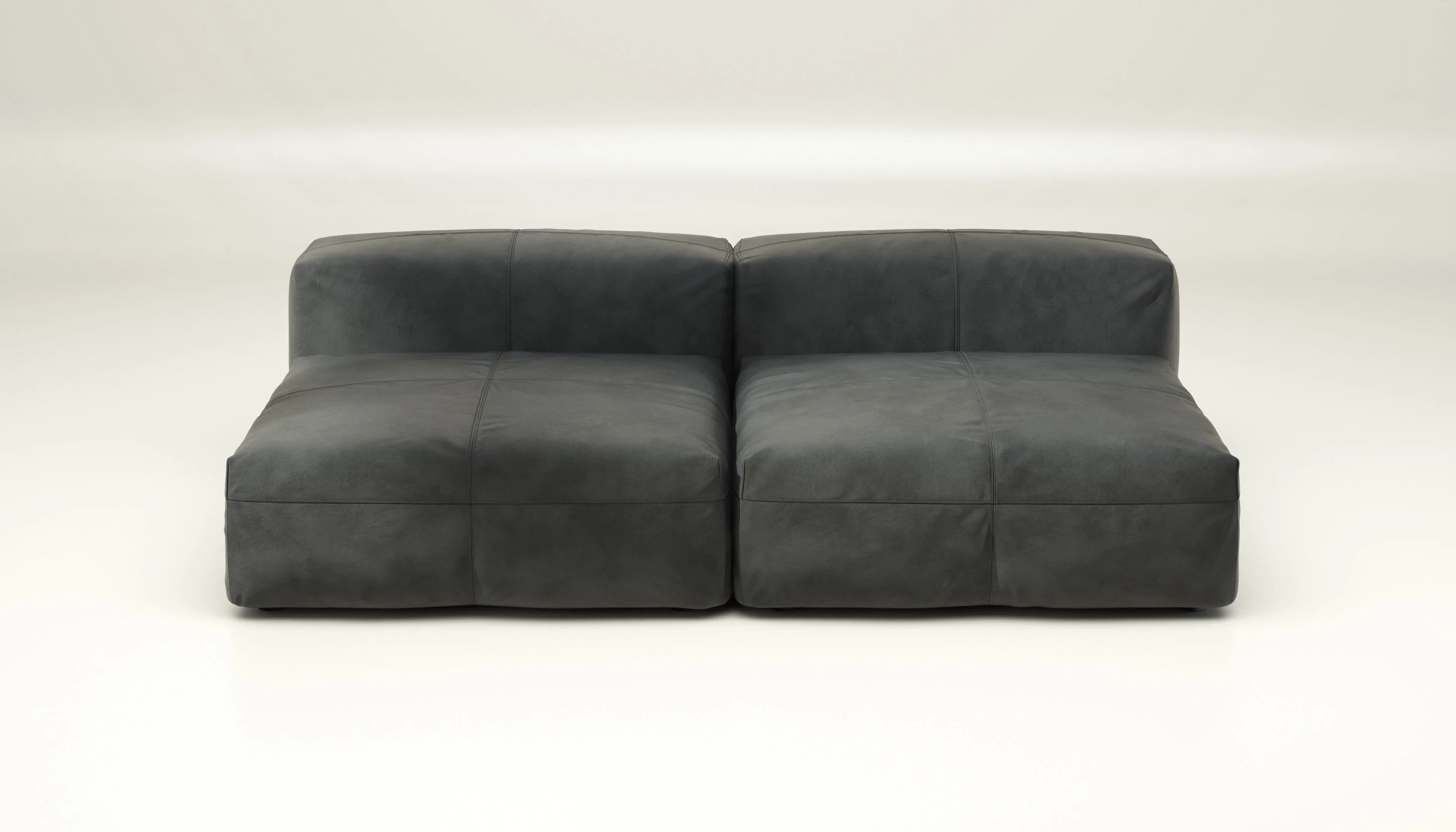 vetsak | Sofa Set 01 Large - Leather - Dark Grey | Modulaire Sofa | 3.5 Zits - Image 2