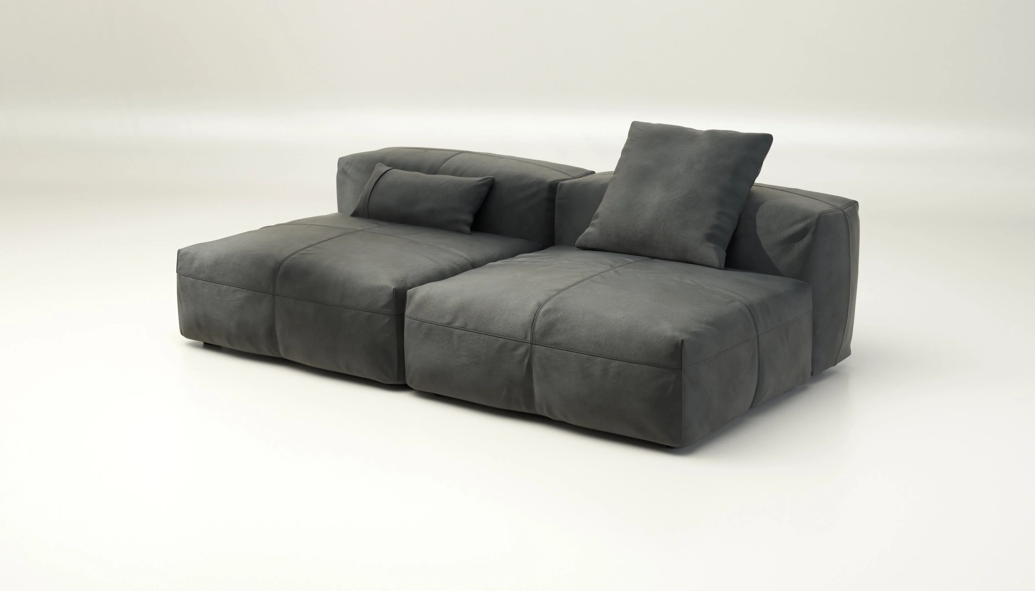 vetsak | Sofa Set 01 Large - Leather - Dark Grey | Modulaire Sofa | 3.5 Zits - Image 3