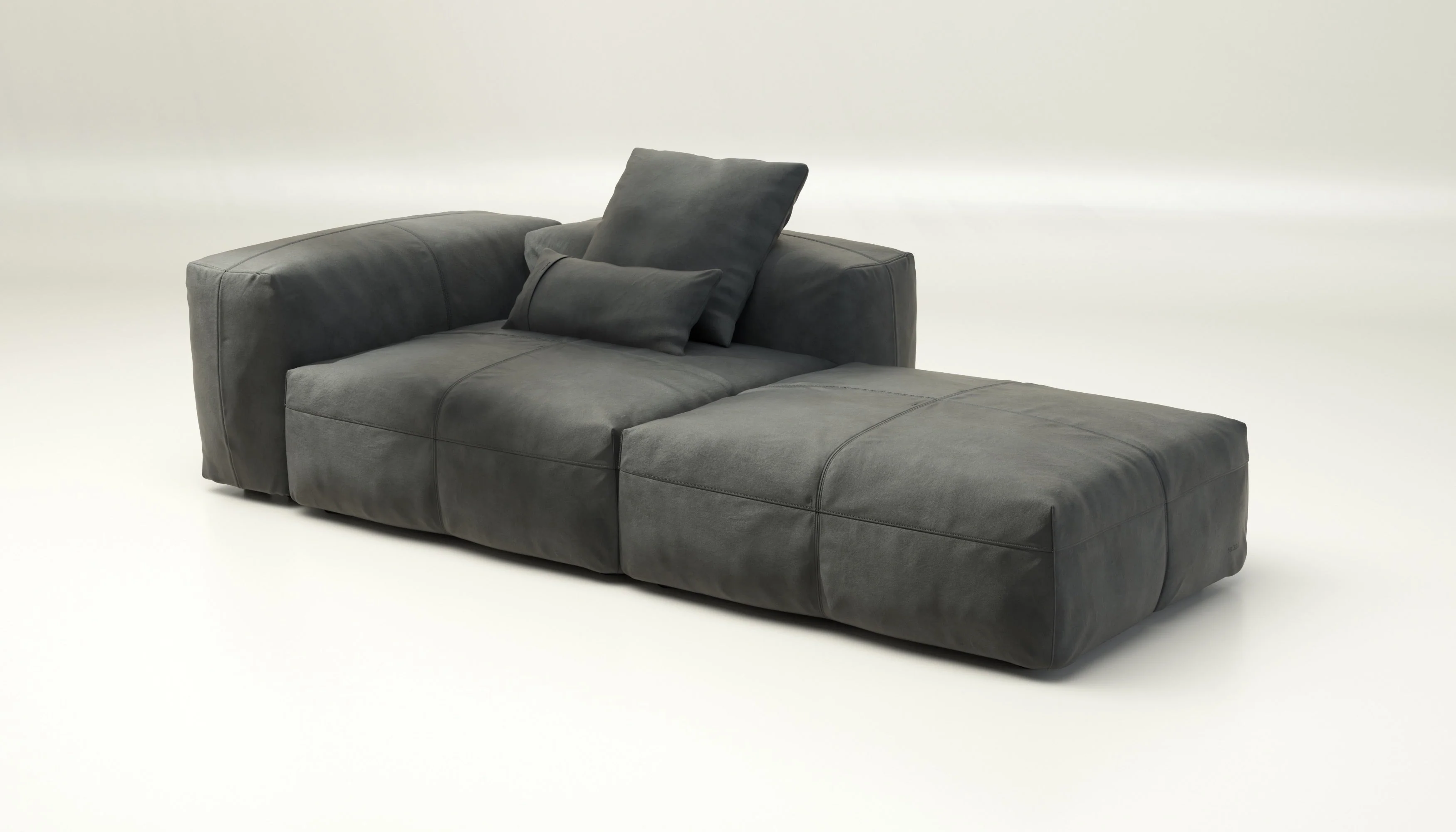 vetsak | Sofa Set 01 Large - Leather - Dark Grey | Modulaire Sofa | 3.5 Zits - Image 4