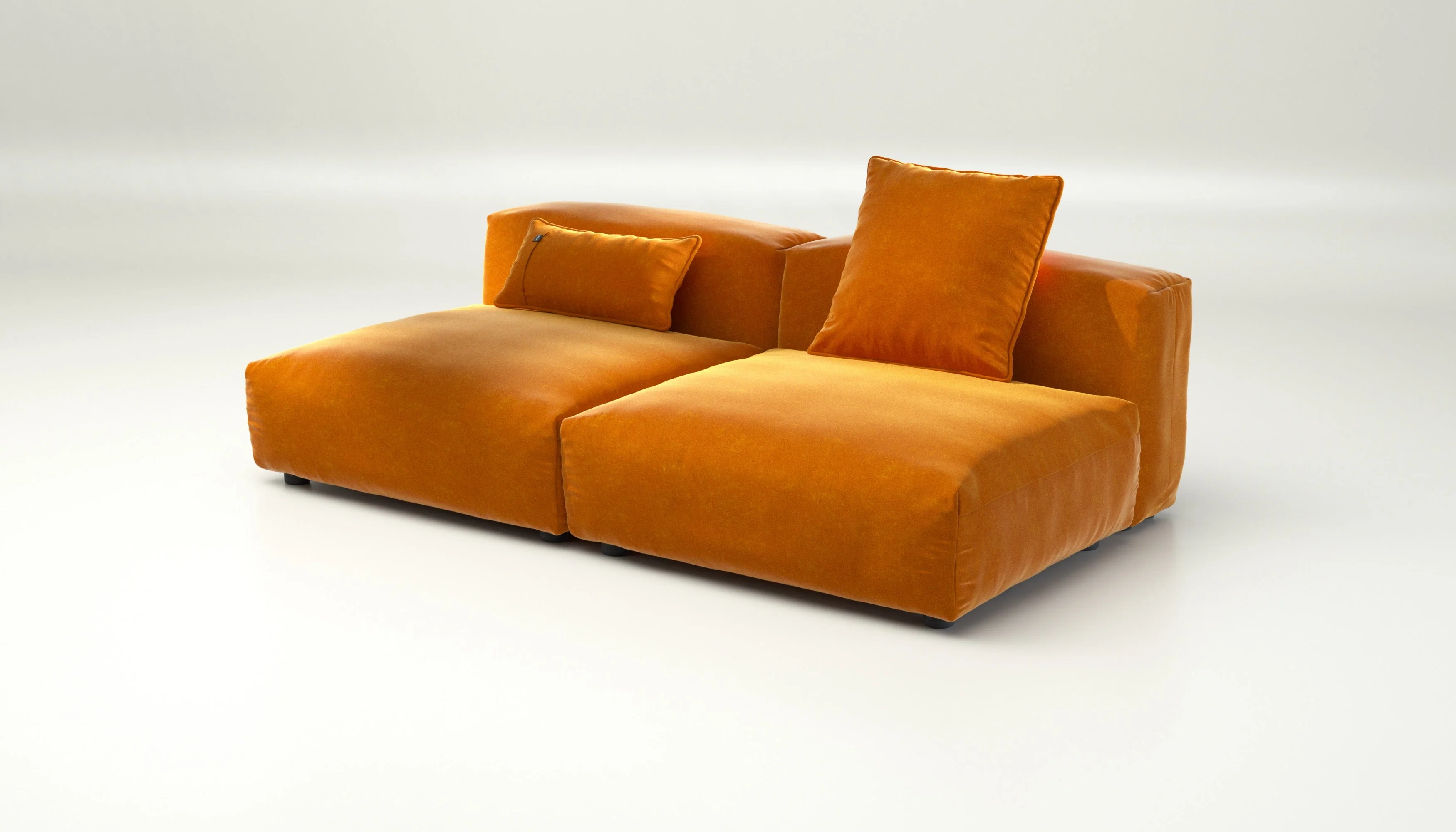 vetsak | Sofa Set 01 Large - Suave - Orange Blaze | Modular Sofa | 3.5 Seater - Image 3