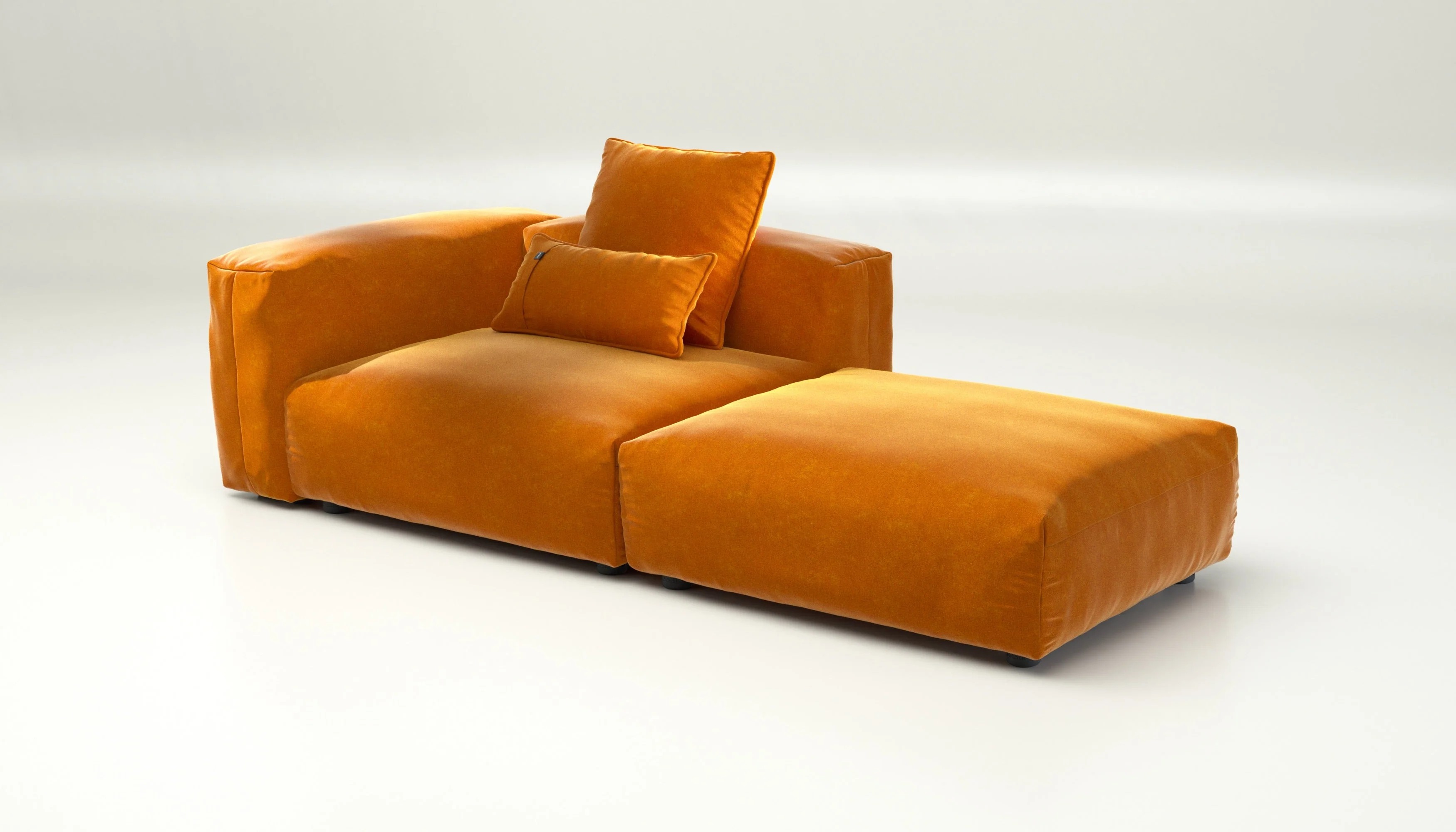 vetsak | Sofa Set 01 Large - Suave - Orange Blaze | Modular Sofa | 3.5 Seater - Image 4