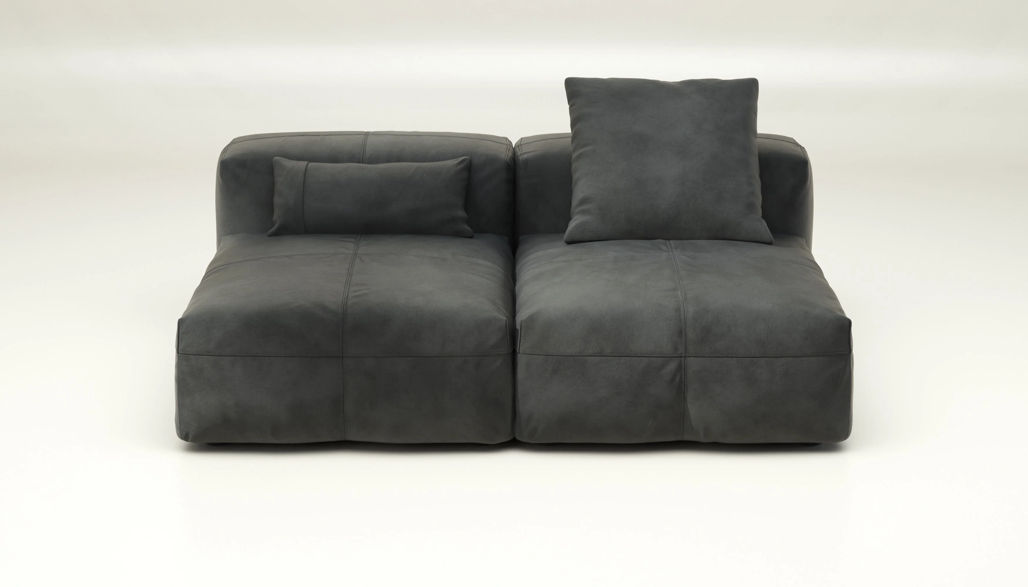 vetsak | Sofa Set 01 Medium - Leather - Dark Grey | Modulaire Sofa | 2.5 Zits