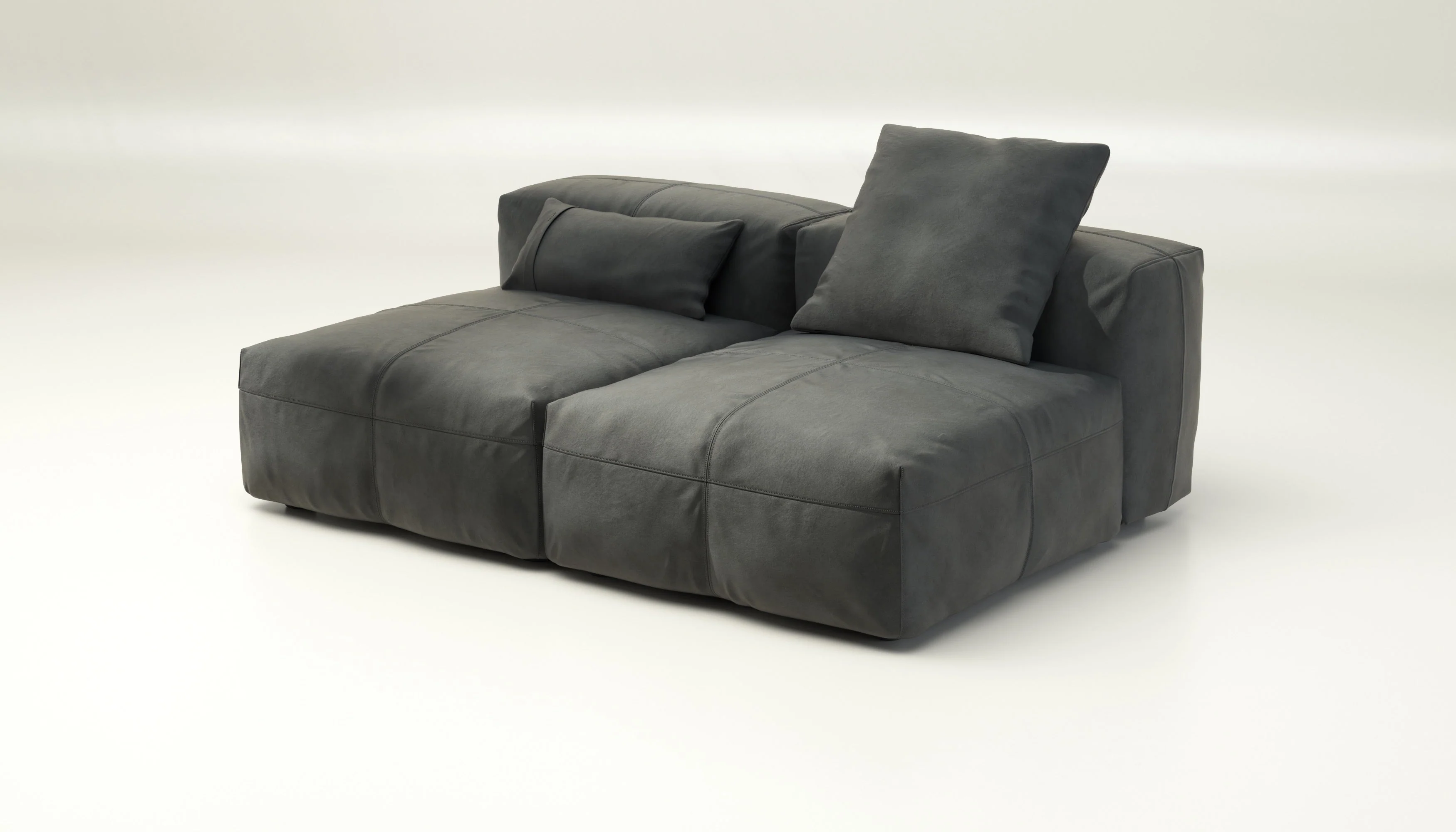 vetsak | Sofa Set 01 Medium - Leather - Dark Grey | Modulaire Sofa | 2.5 Zits - Image 3