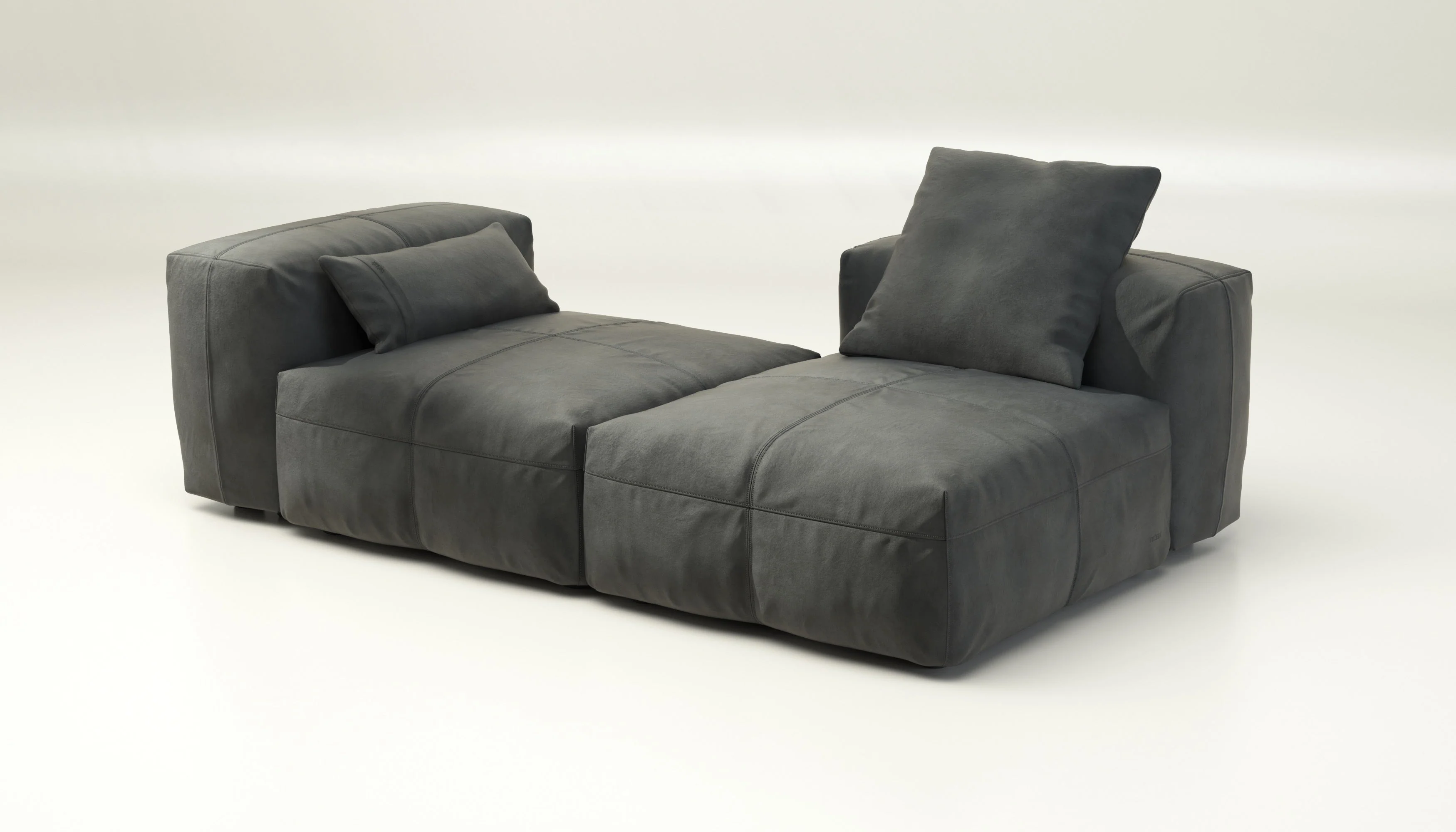 vetsak | Sofa Set 01 Medium - Leather - Dark Grey | Modulaire Sofa | 2.5 Zits - Image 4