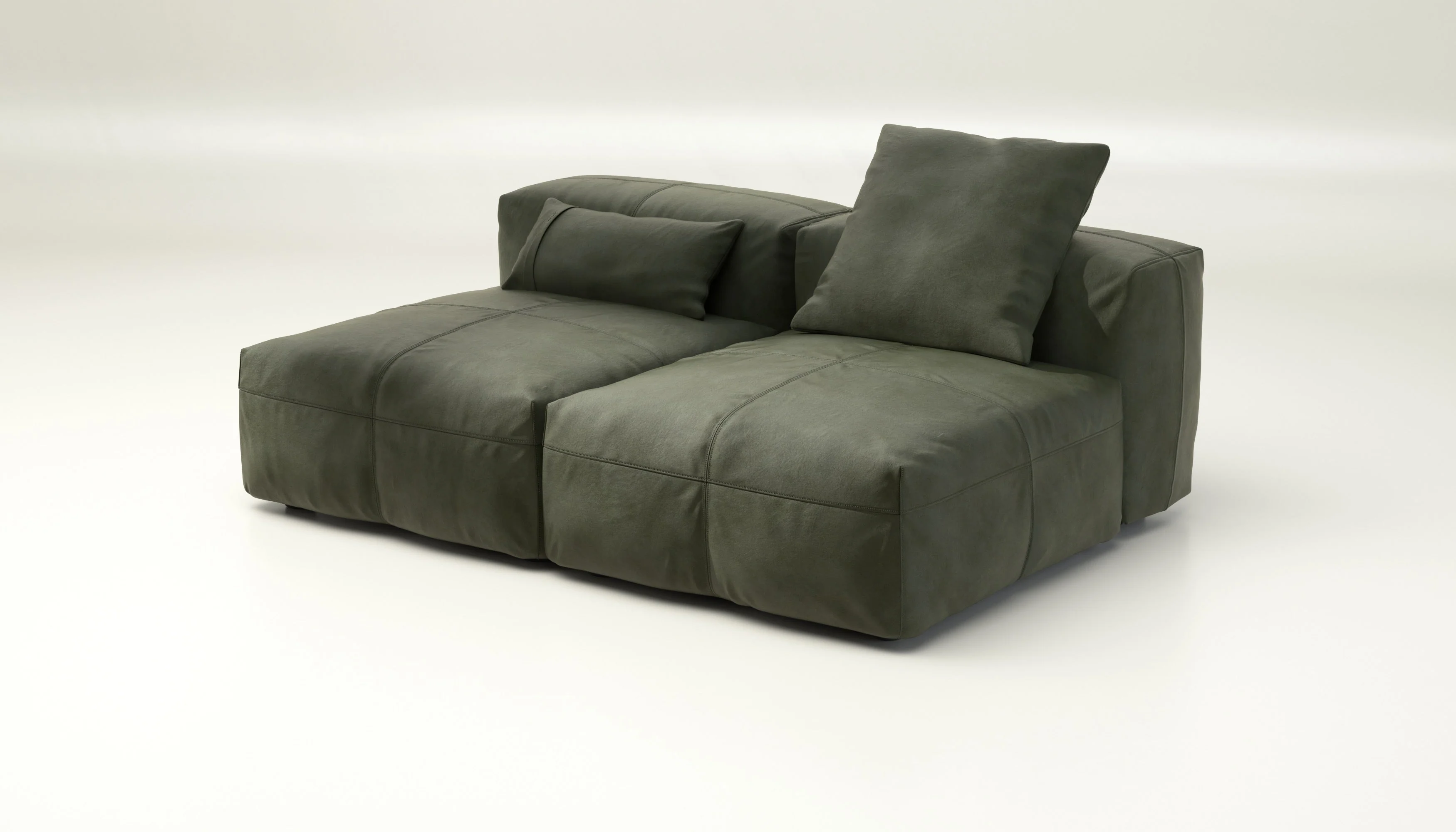 vetsak | Sofa Set 01 Medium - Leather - Olive | Modulaire Sofa | 2.5 Zits - Image 3