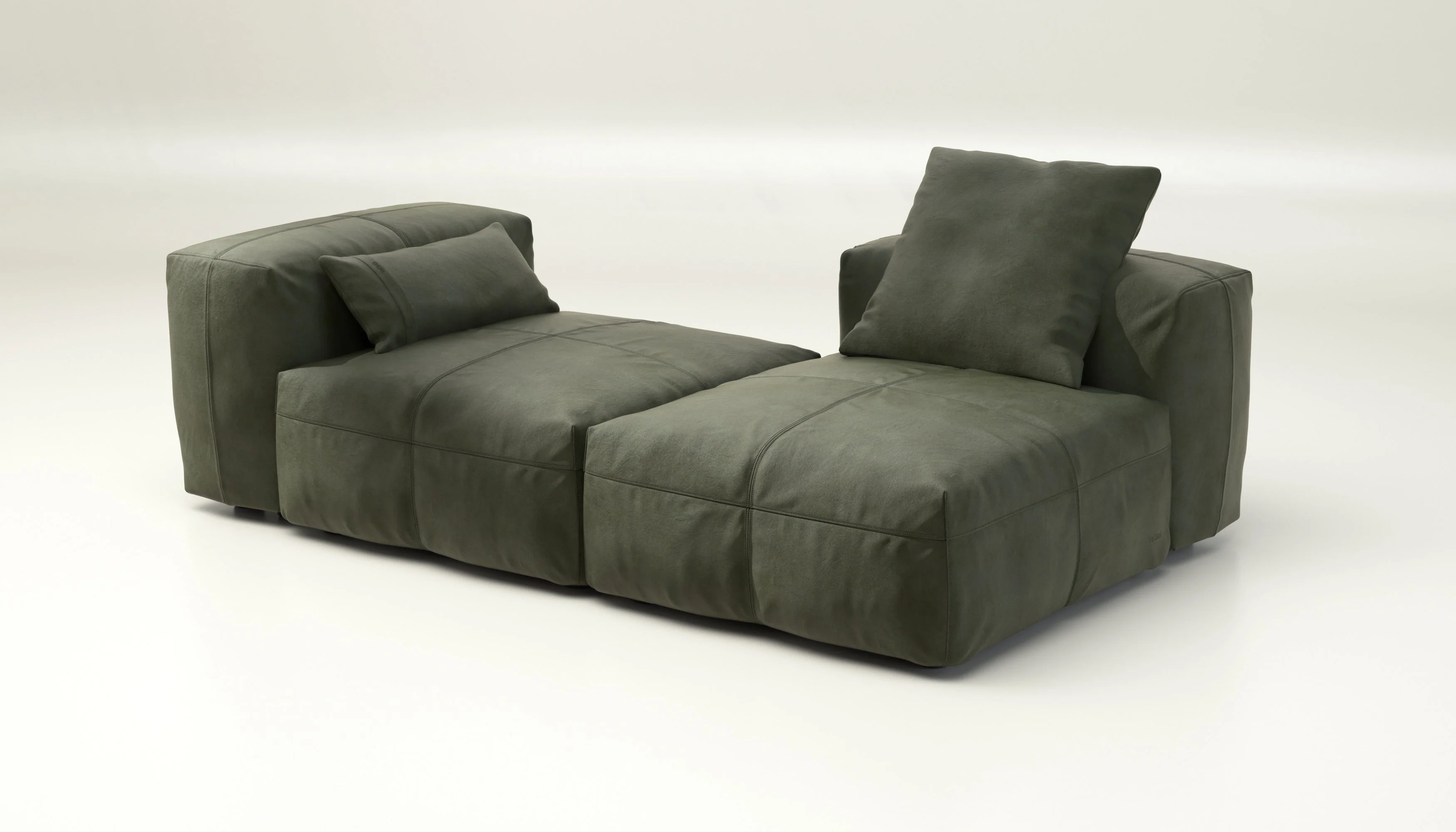 vetsak | Sofa Set 01 Medium - Leather - Olive | Modulaire Sofa | 2.5 Zits - Image 4