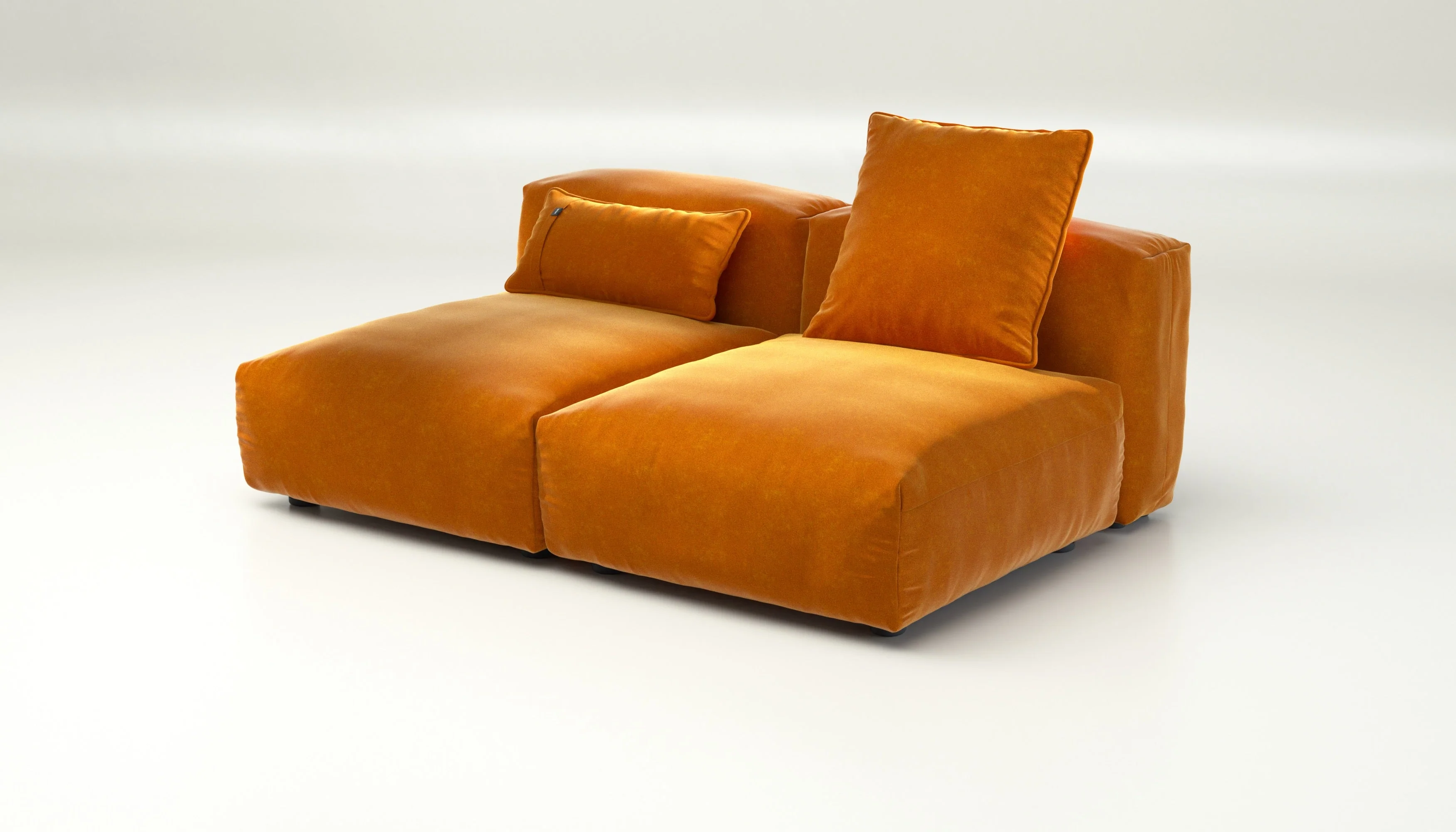 vetsak | Sofa Set 01 Medium - Suave - Orange Blaze | Modular Sofa | 2.5 Seater - Image 3