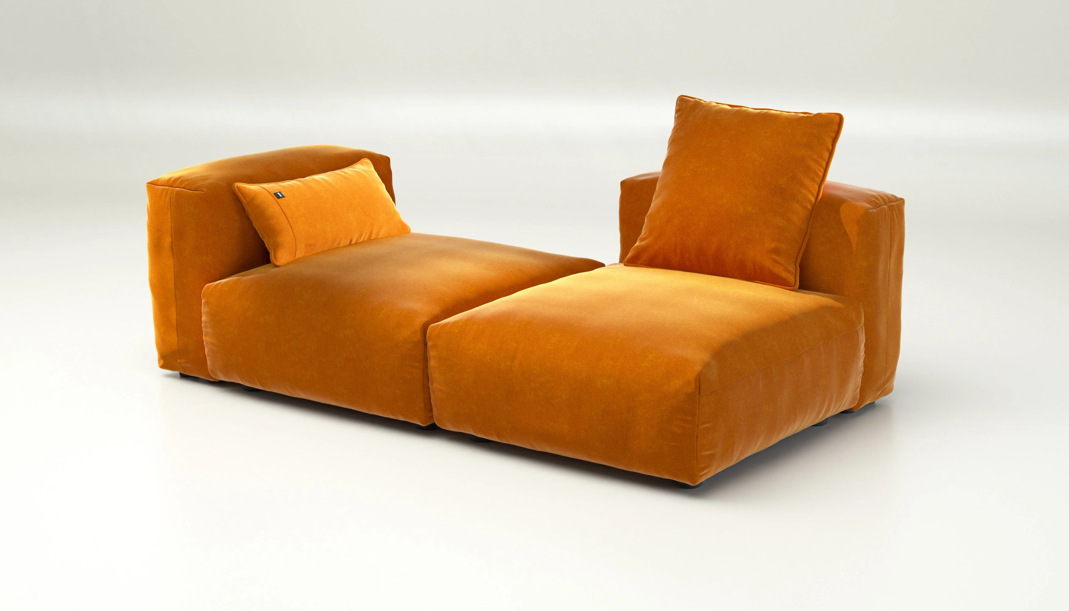 vetsak | Sofa Set 01 Medium - Suave - Orange Blaze | Modular Sofa | 2.5 Seater - Image 4