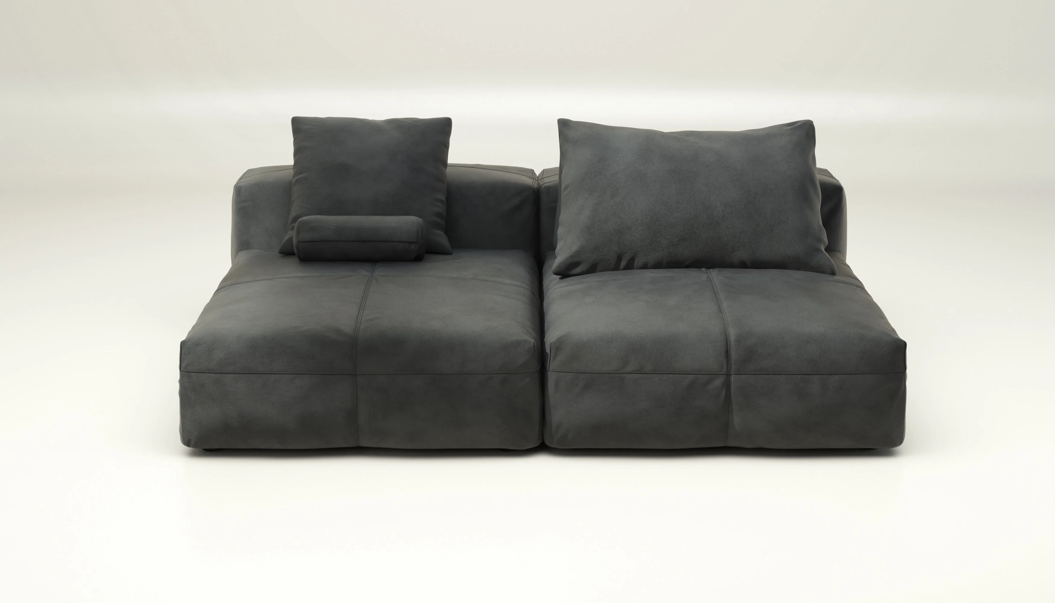 vetsak | Sofa Set 01 XLarge - Leather - Dark Grey | Modulaire Sofa | 3.5 Zits