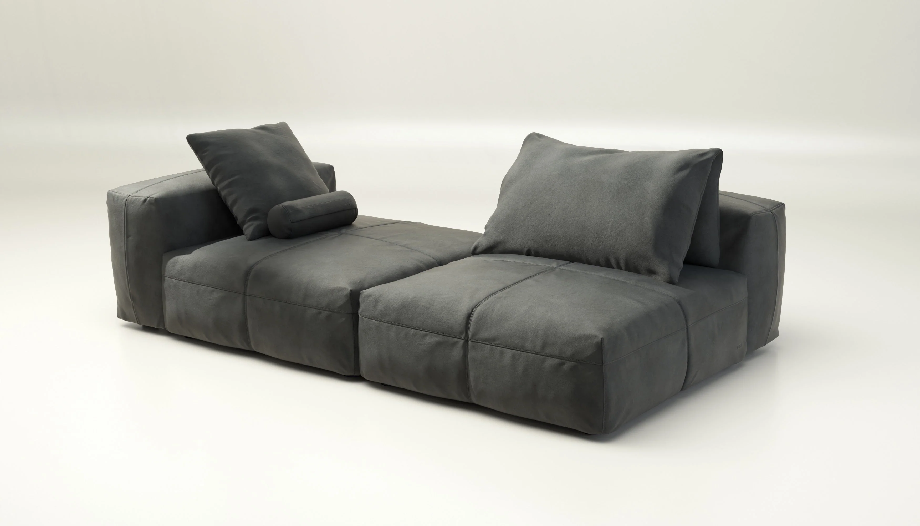 vetsak | Sofa Set 01 XLarge - Leather - Dark Grey | Modulaire Sofa | 3.5 Zits - Image 4