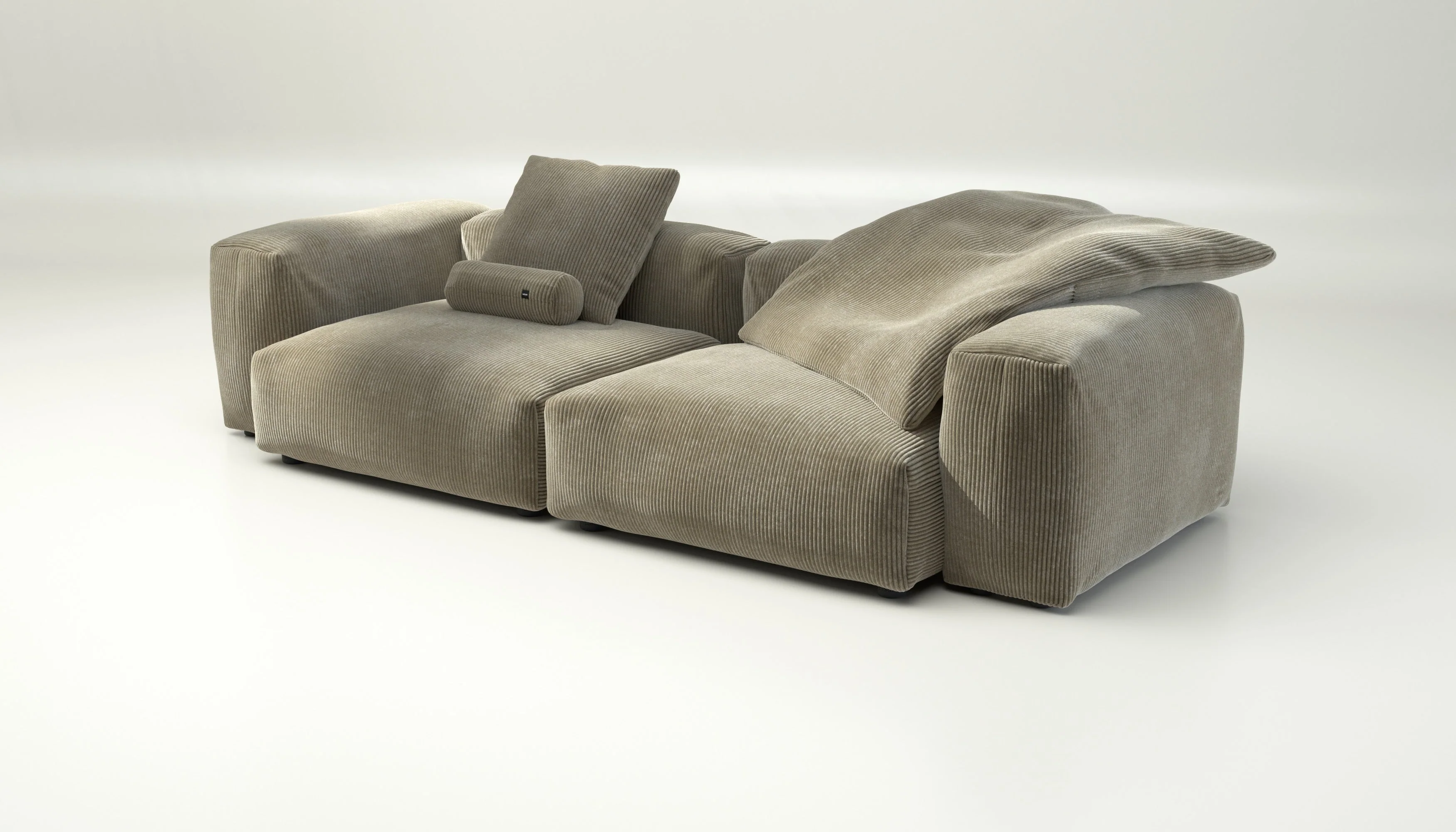 vetsak | Sofa Set 02 Large - Cord Velour - Khaki | Modulaire Sofa | 3.5 Zits | Big Sofa - Image 3