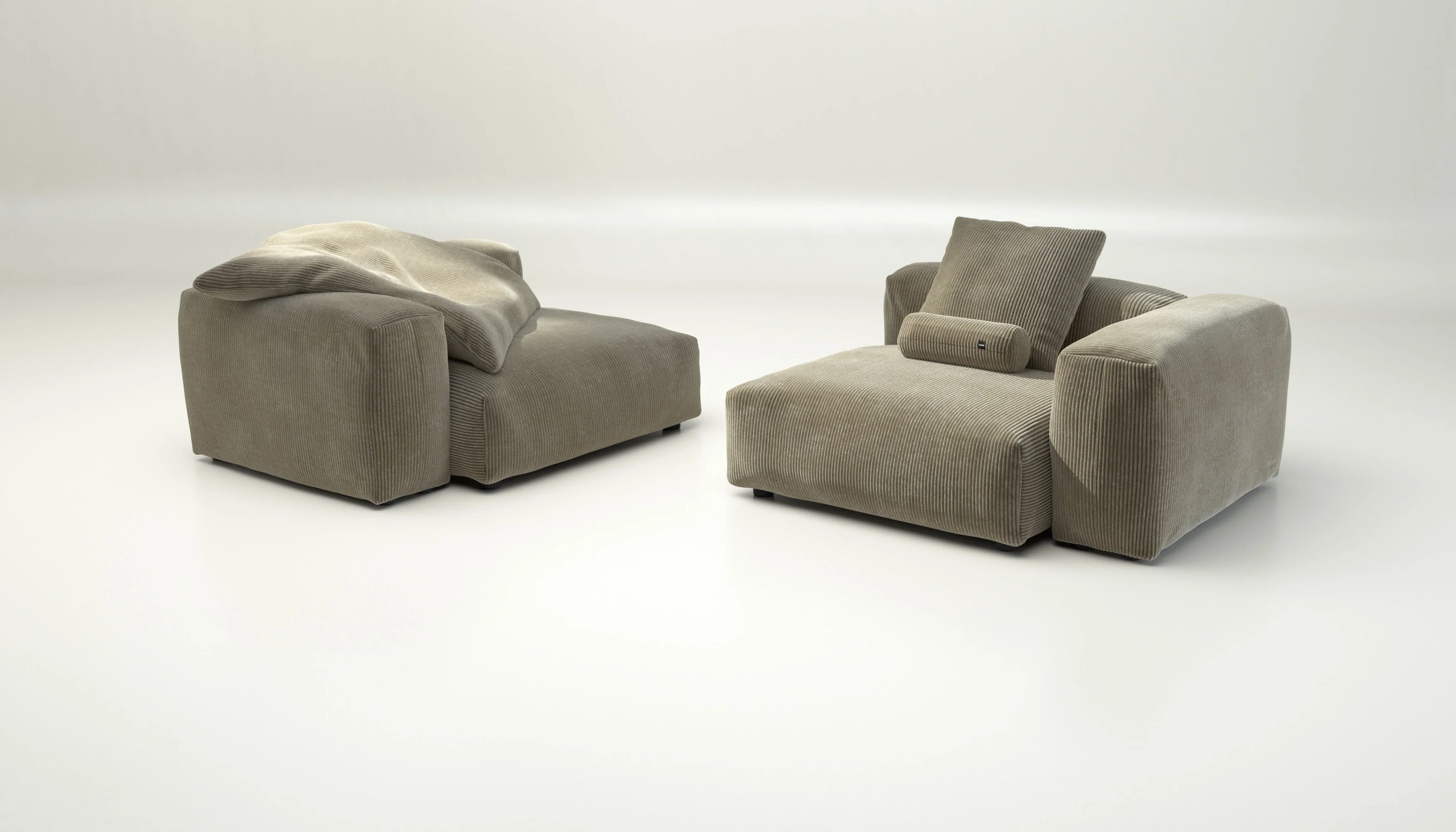 vetsak | Sofa Set 02 Large - Cord Velour - Khaki | Modulaire Sofa | 3.5 Zits | Big Sofa - Image 4
