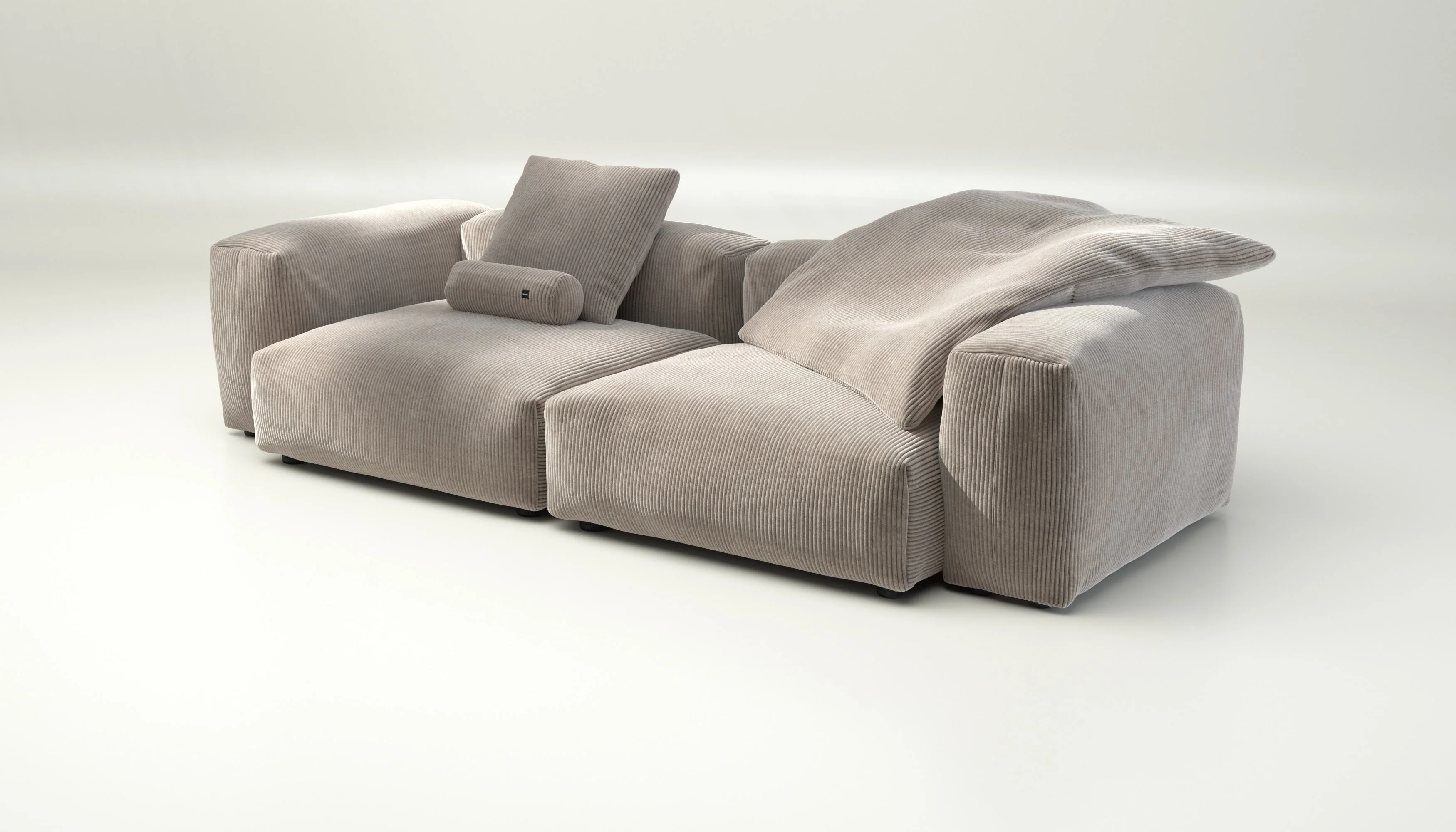 vetsak | Sofa Set 02 Large - Cord Velour - Platinum | Modulaire Sofa | 3.5 Zits | Big Sofa - Image 3