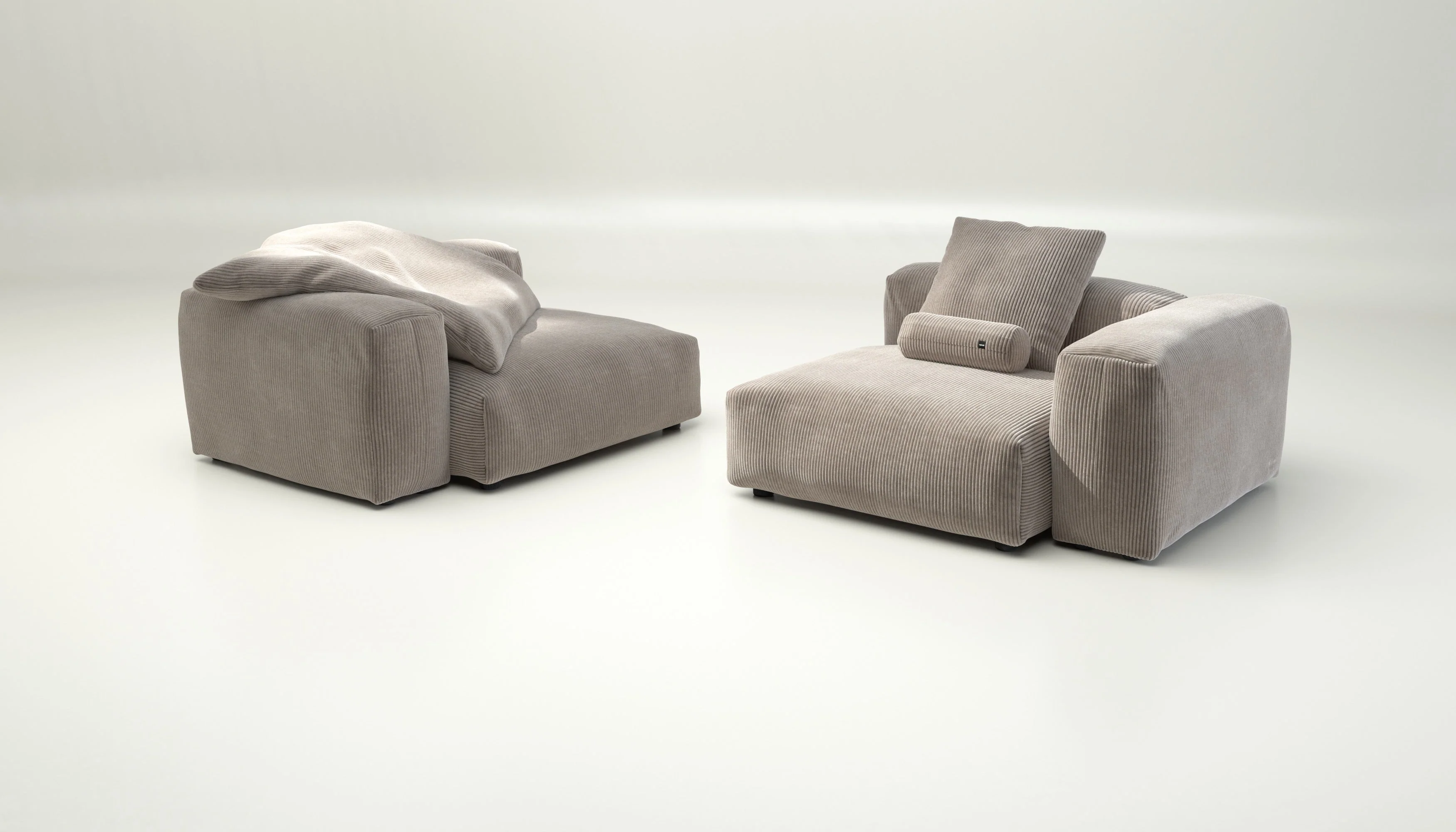 vetsak | Sofa Set 02 Large - Cord Velour - Platinum | Modulaire Sofa | 3.5 Zits | Big Sofa - Image 4