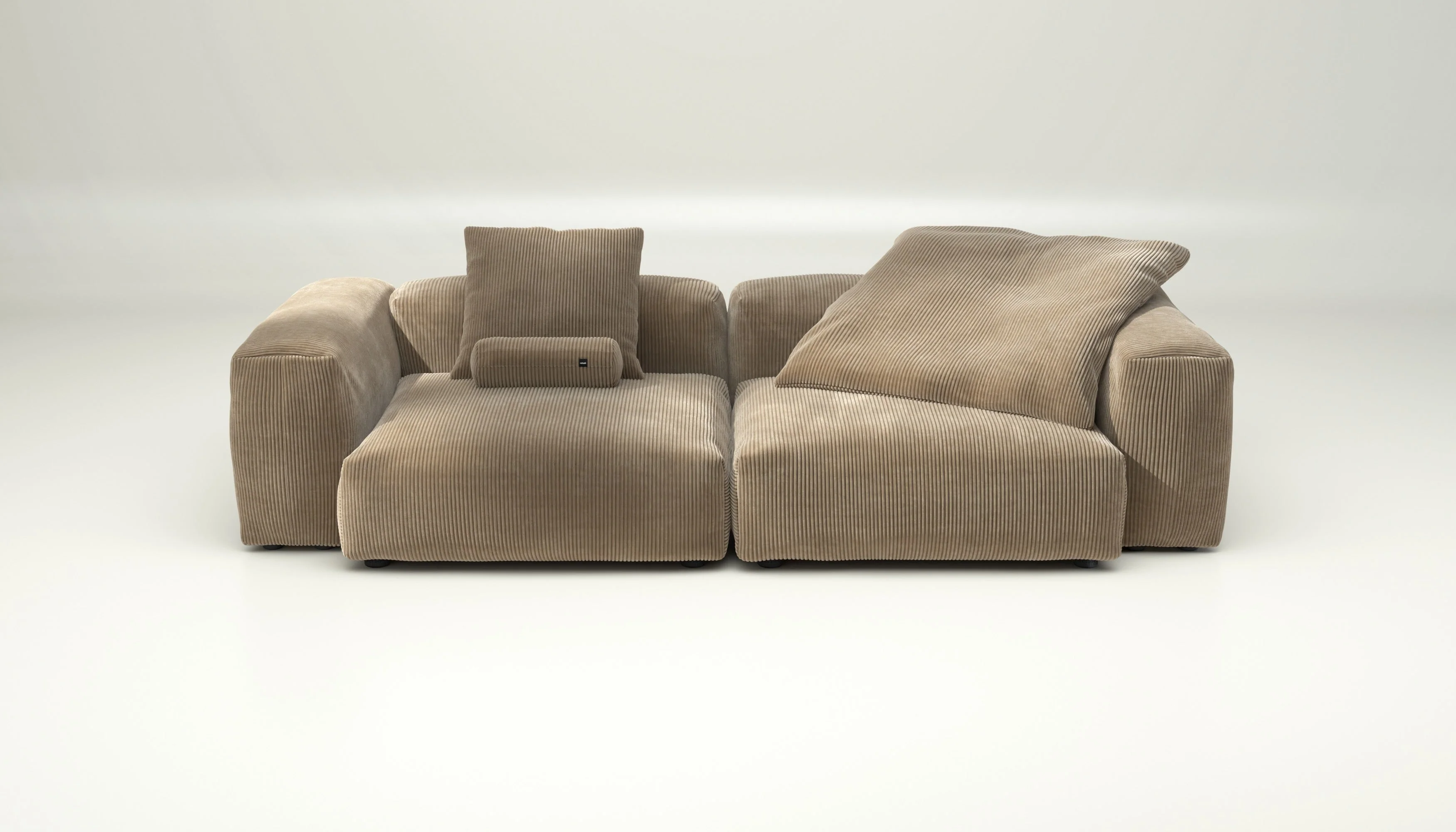 vetsak | Sofa Set 02 Large - Cord Velour - Sand | Modulaire Sofa | 3.5 Zits | Big Sofa