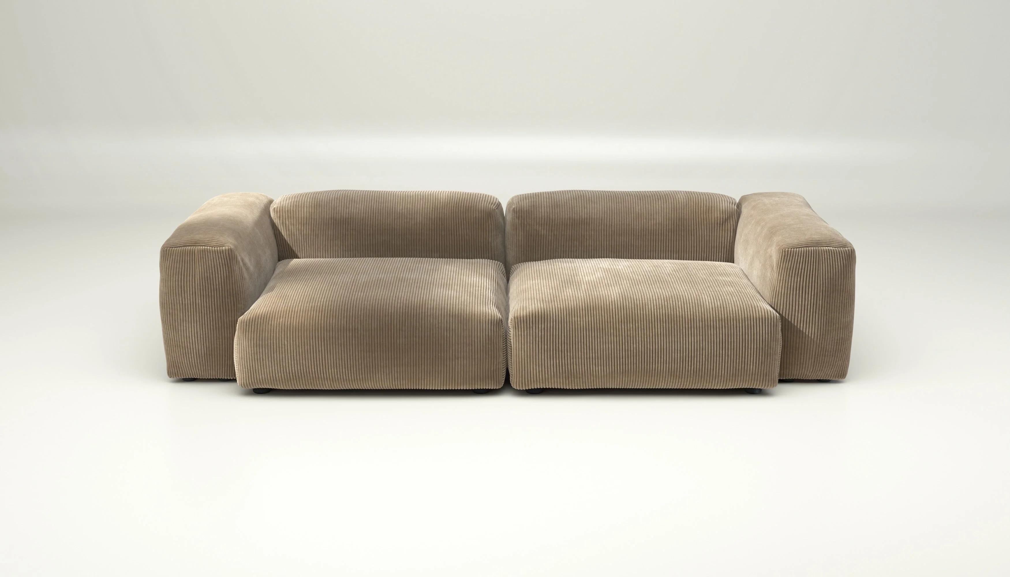 vetsak | Sofa Set 02 Large - Cord Velour - Sand | Modulaire Sofa | 3.5 Zits | Big Sofa - Image 2