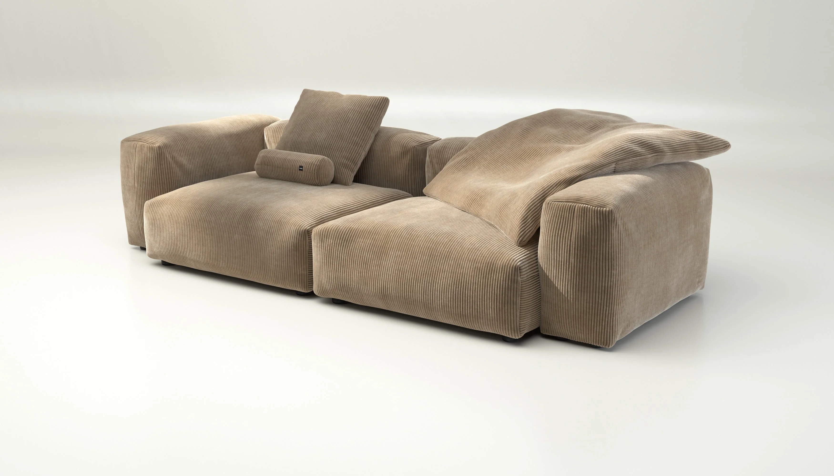 vetsak | Sofa Set 02 Large - Cord Velour - Sand | Modulaire Sofa | 3.5 Zits | Big Sofa - Image 3