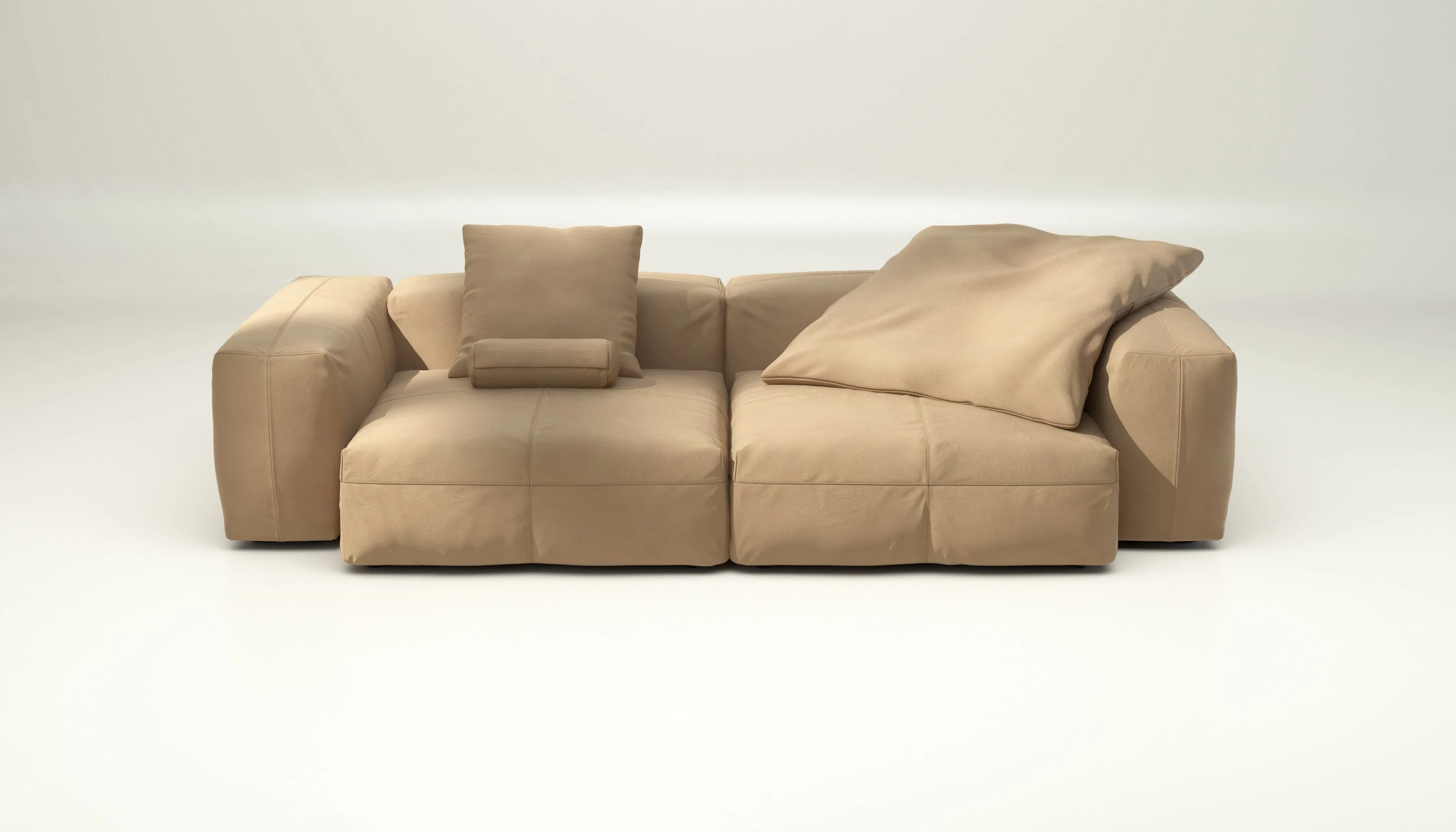 vetsak | Sofa Set 02 Large - Leather - Beige | Modulaire Sofa | 3.5 Zits | Big Sofa