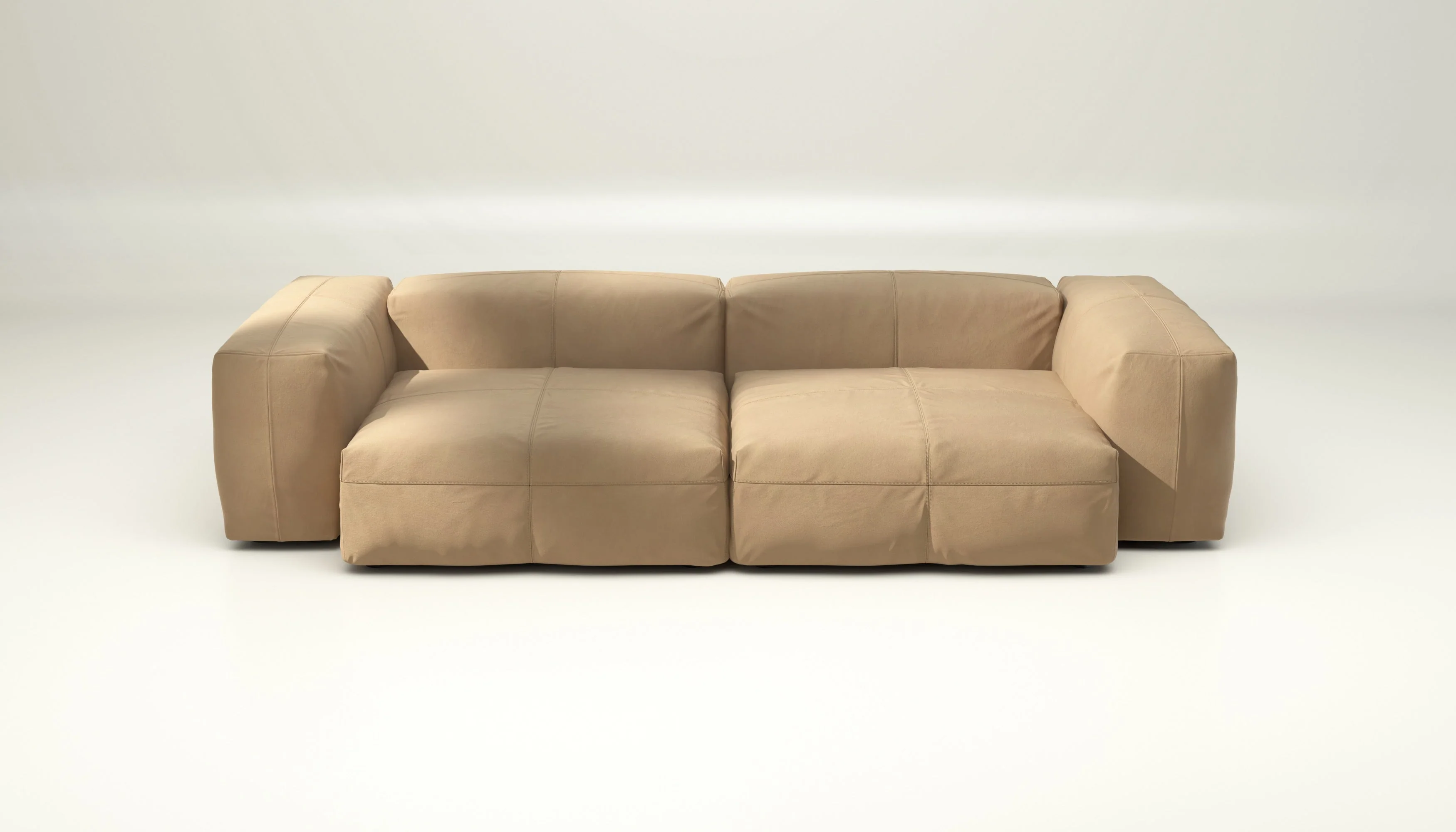 vetsak | Sofa Set 02 Large - Leather - Beige | Modulaire Sofa | 3.5 Zits | Big Sofa - Image 2