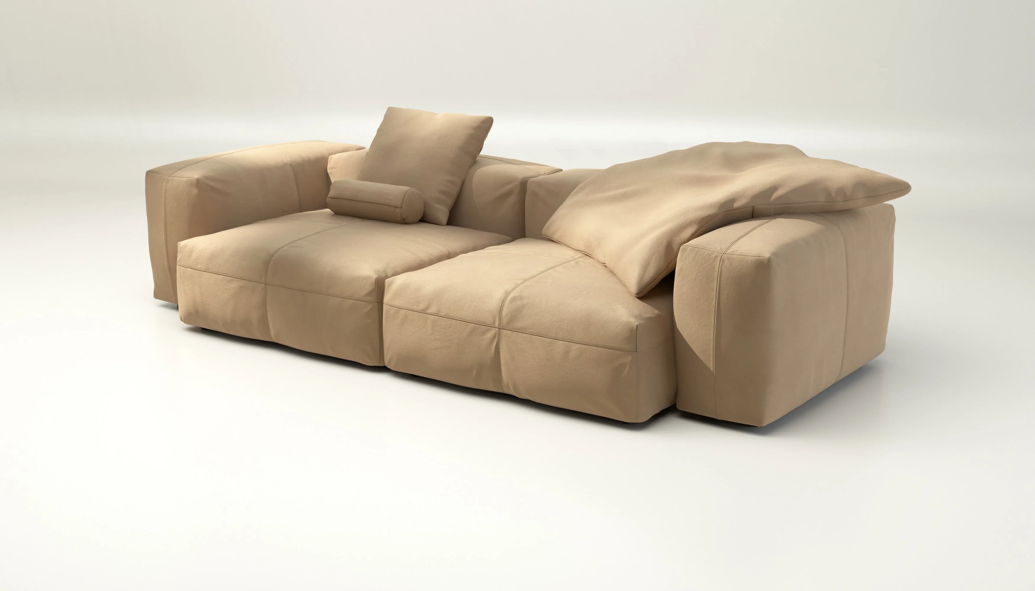 vetsak | Sofa Set 02 Large - Leather - Beige | Modulaire Sofa | 3.5 Zits | Big Sofa - Image 3