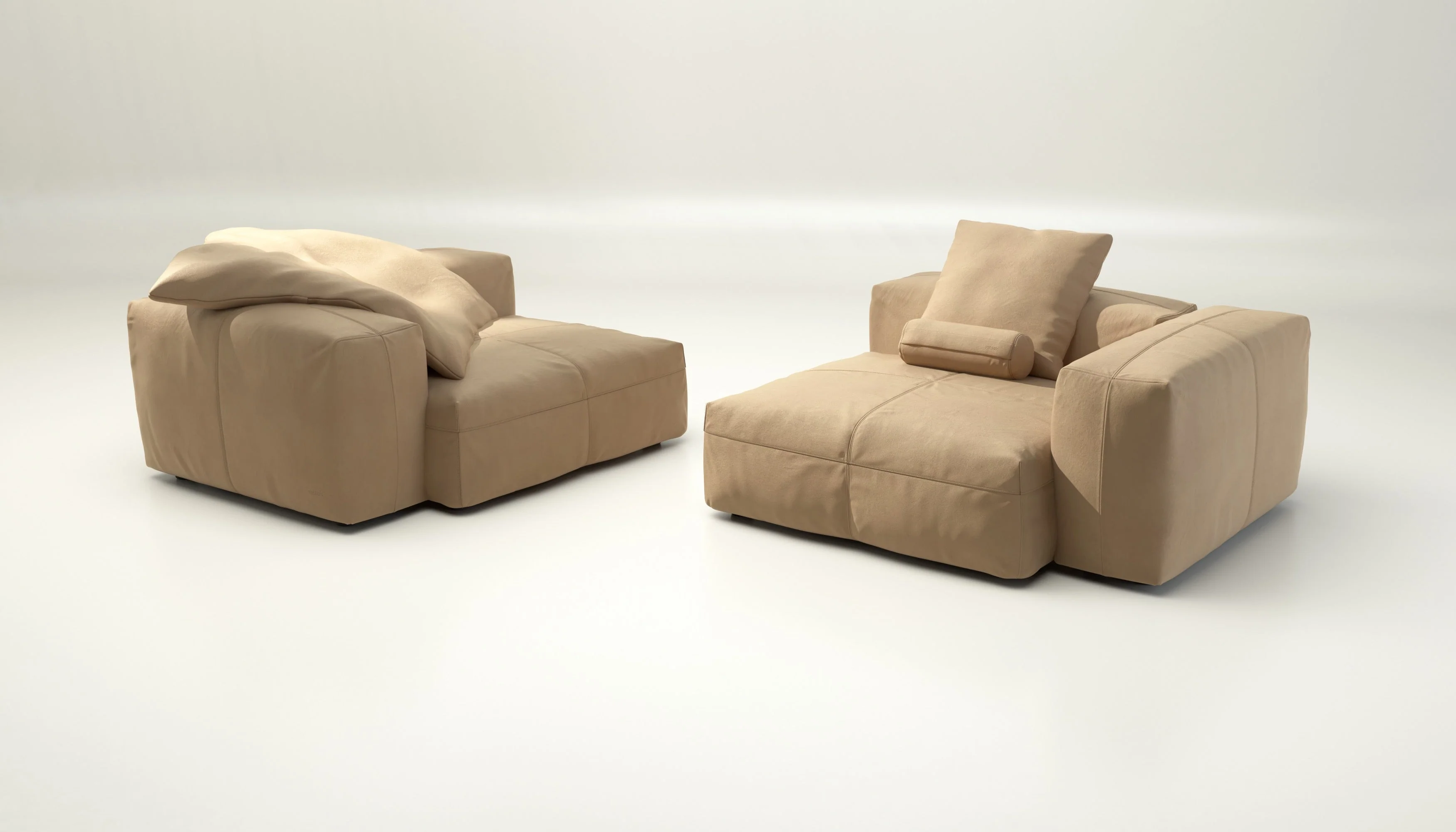 vetsak | Sofa Set 02 Large - Leather - Beige | Modulaire Sofa | 3.5 Zits | Big Sofa - Image 4