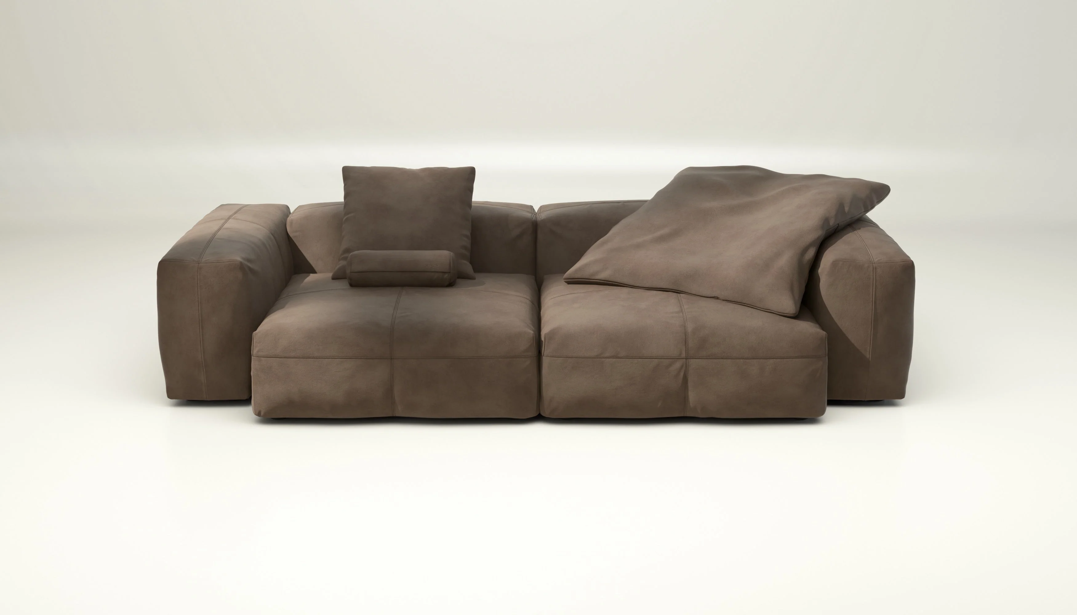 vetsak | Sofa Set 02 Large - Leather - Cacao | Modulaire Sofa | 3.5 Zits | Big Sofa
