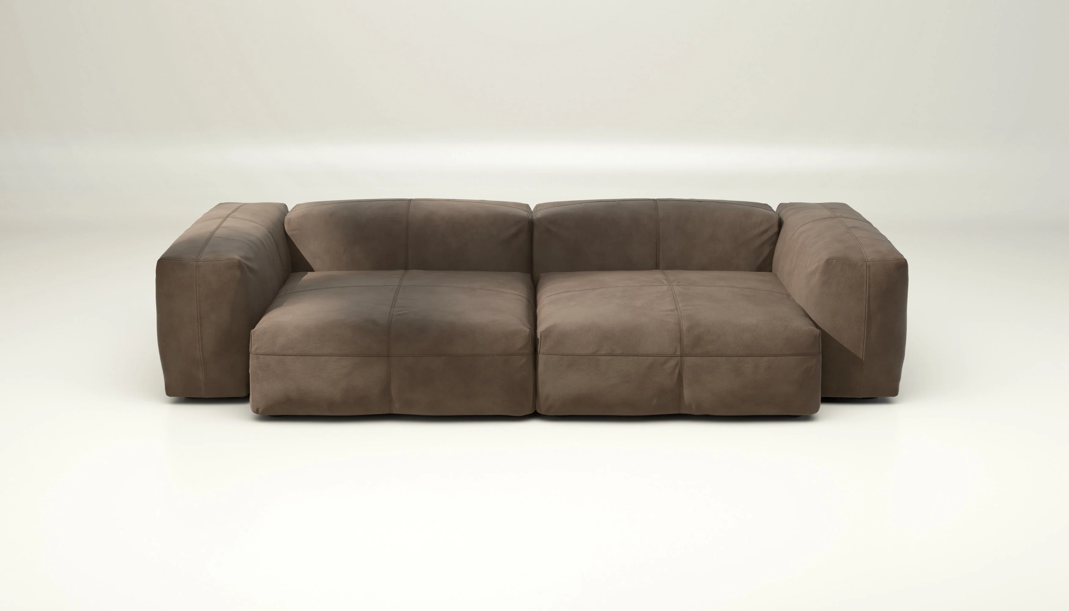 vetsak | Sofa Set 02 Large - Leather - Cacao | Modulaire Sofa | 3.5 Zits | Big Sofa - Image 2