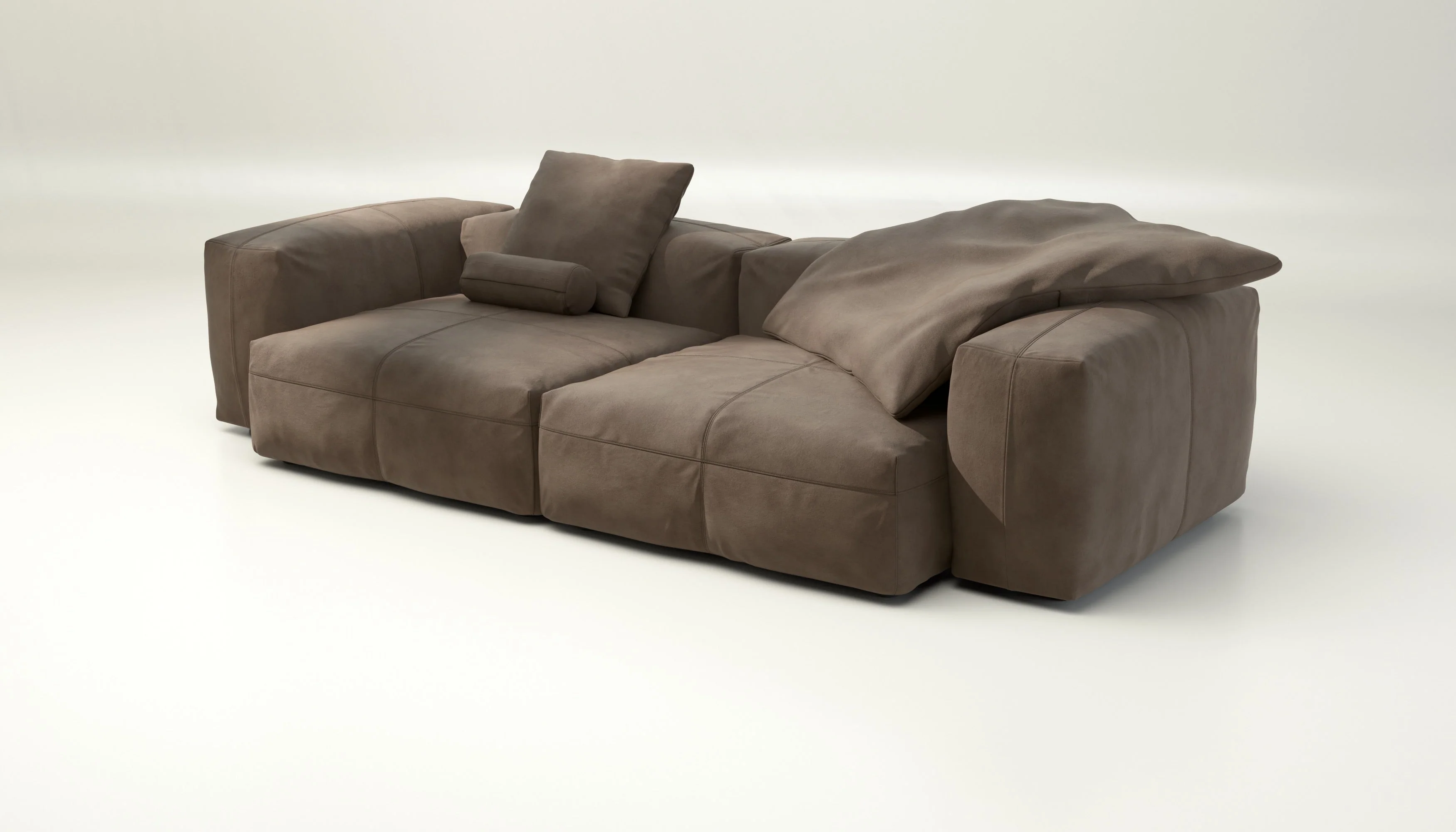 vetsak | Sofa Set 02 Large - Leather - Cacao | Modulaire Sofa | 3.5 Zits | Big Sofa - Image 3