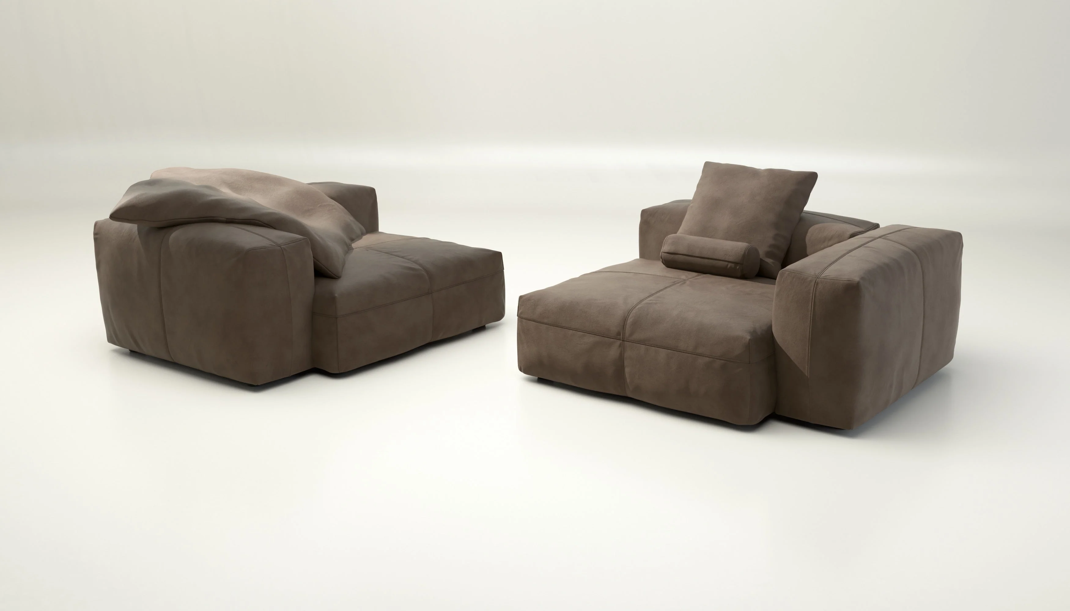 vetsak | Sofa Set 02 Large - Leather - Cacao | Modulaire Sofa | 3.5 Zits | Big Sofa - Image 4