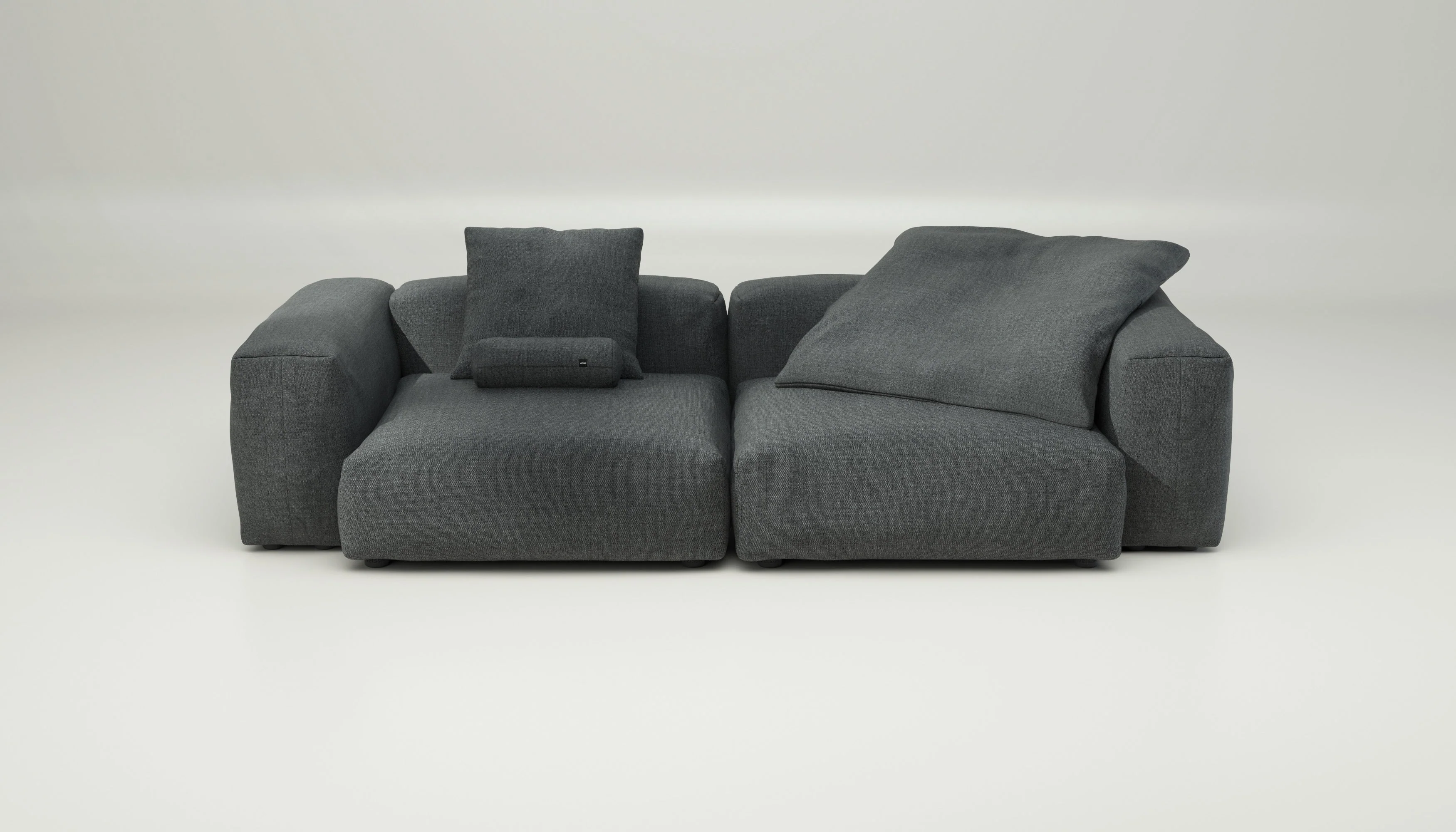 vetsak | Sofa Set 02 Large - Pique - Dark Grey | Modular Sofa | 3.5 Seater | Big Sofa