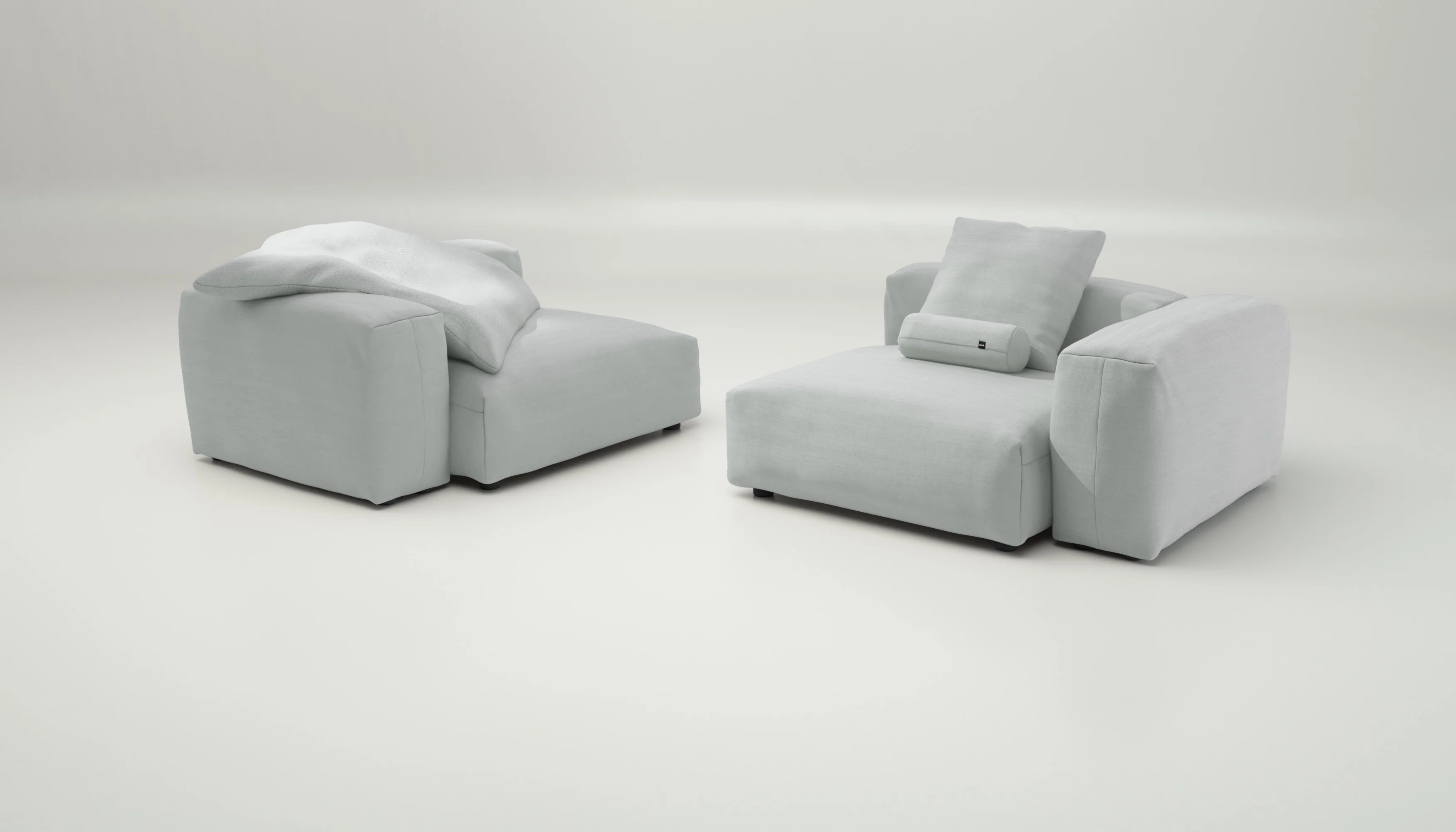 vetsak | Sofa Set 02 Large - Pique - Light Grey | Modular Sofa | 3.5 Seater | Big Sofa - Image 4