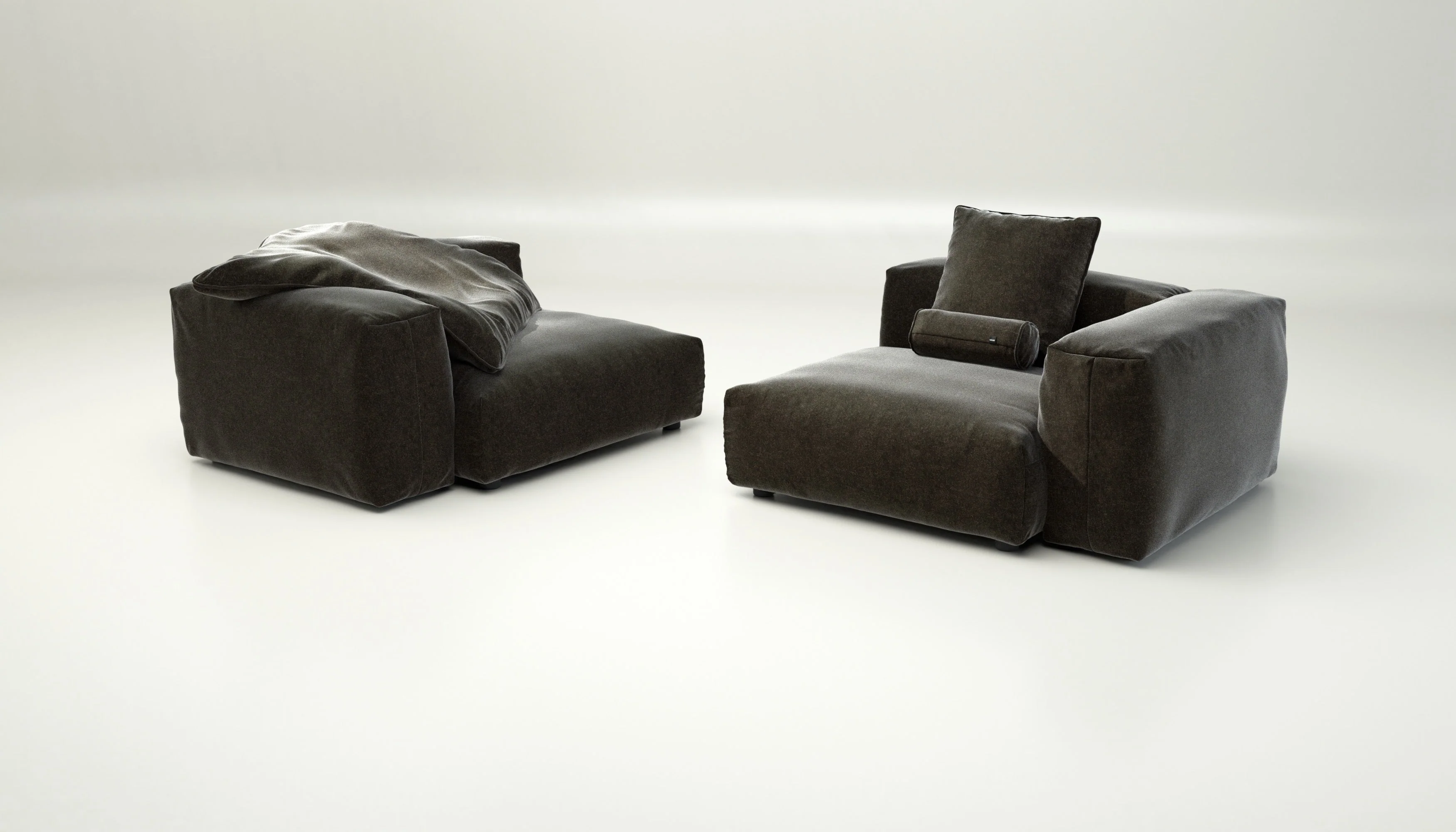 vetsak | Sofa Set 02 Large - Suave - Anthracite | Modular Sofa | 3.5 Seater | Big Sofa - Image 4