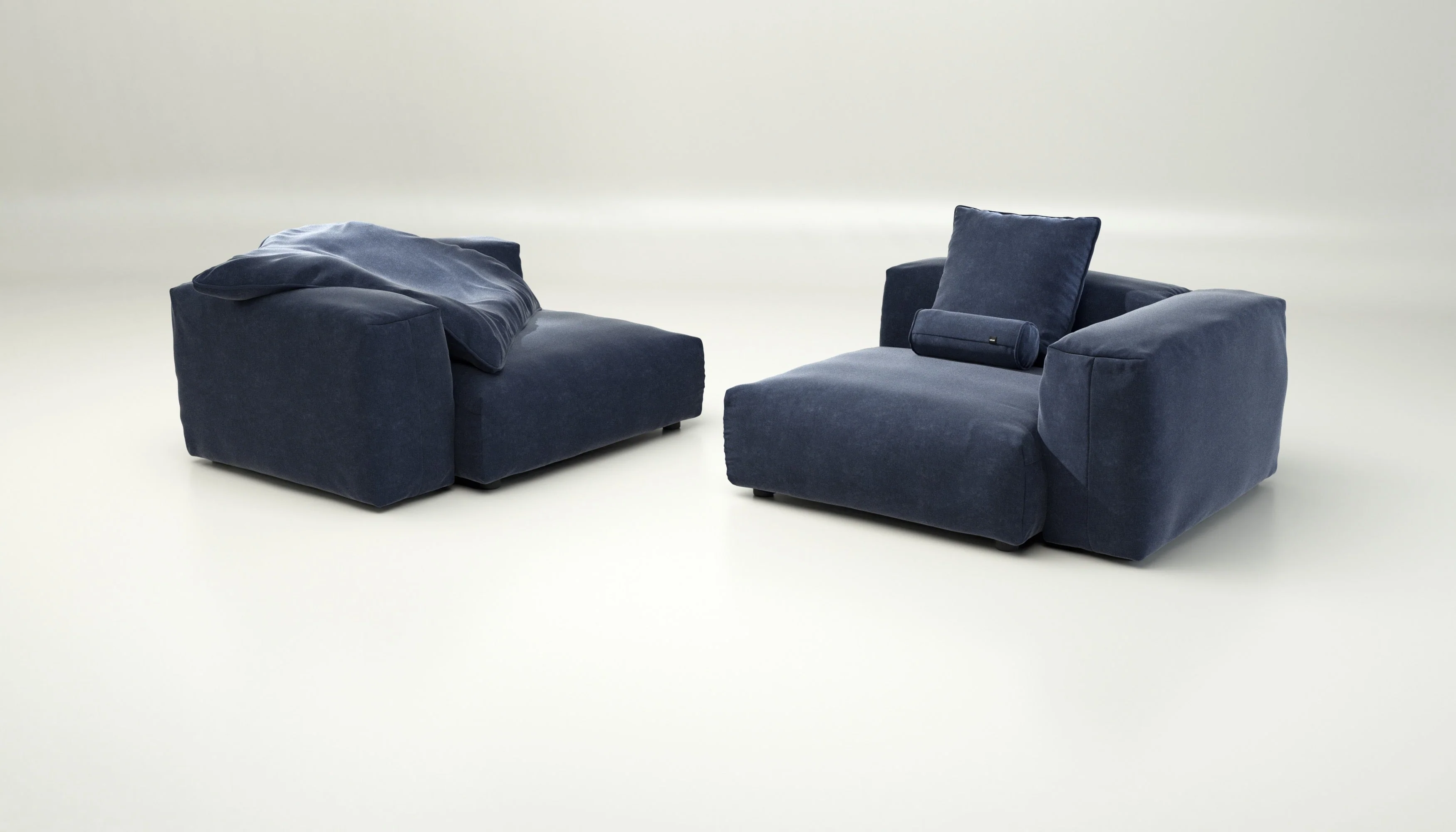 vetsak | Sofa Set 02 Large - Suave - Navy | Modular Sofa | 3.5 Seater | Big Sofa - Image 4