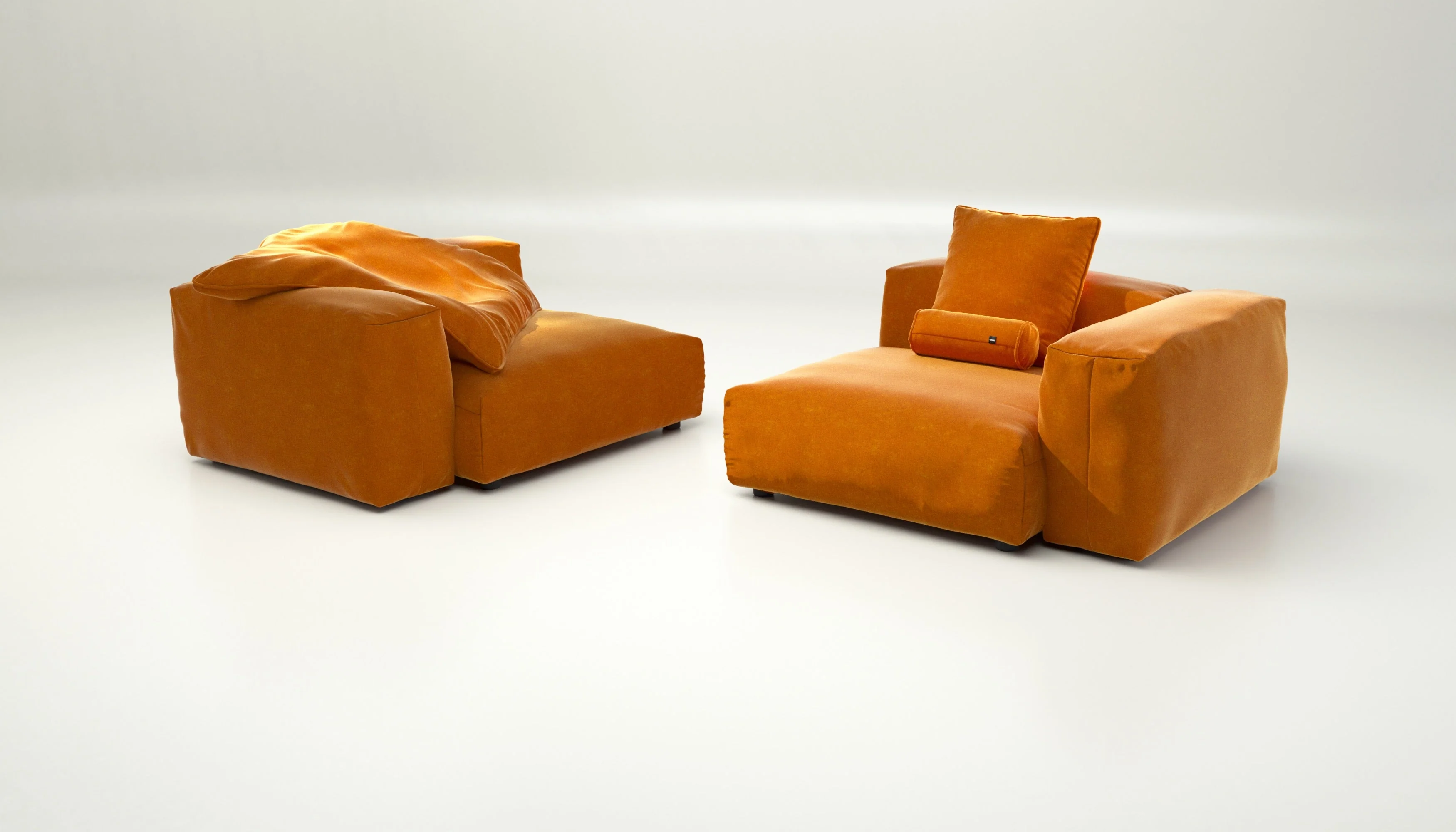 vetsak | Sofa Set 02 Large - Suave - Orange Blaze | Modular Sofa | 3.5 Seater | Big Sofa - Image 4