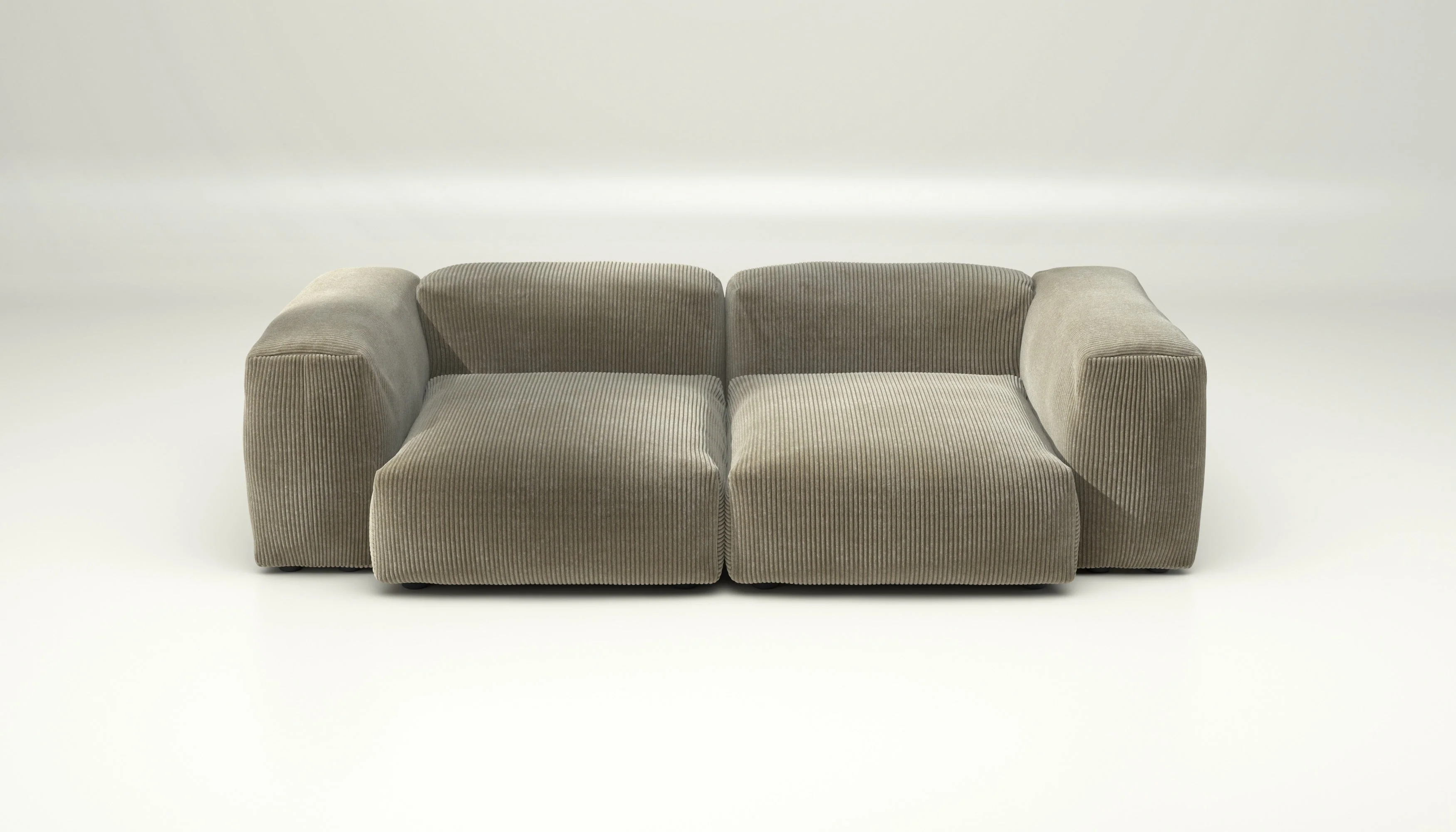 vetsak | Sofa Set 02 Medium - Cord Velour - Khaki | Modulaire Sofa | 2.5 Zits | Big Sofa - Image 2